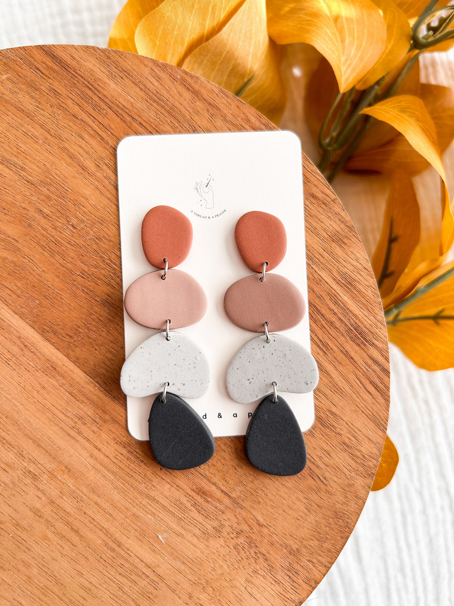 Cute but Dramatic Fall Clay Earthy earrings | Trendy Dramatic Earrings | Big Bold Style | Autumn Earrings | Fall Accessories