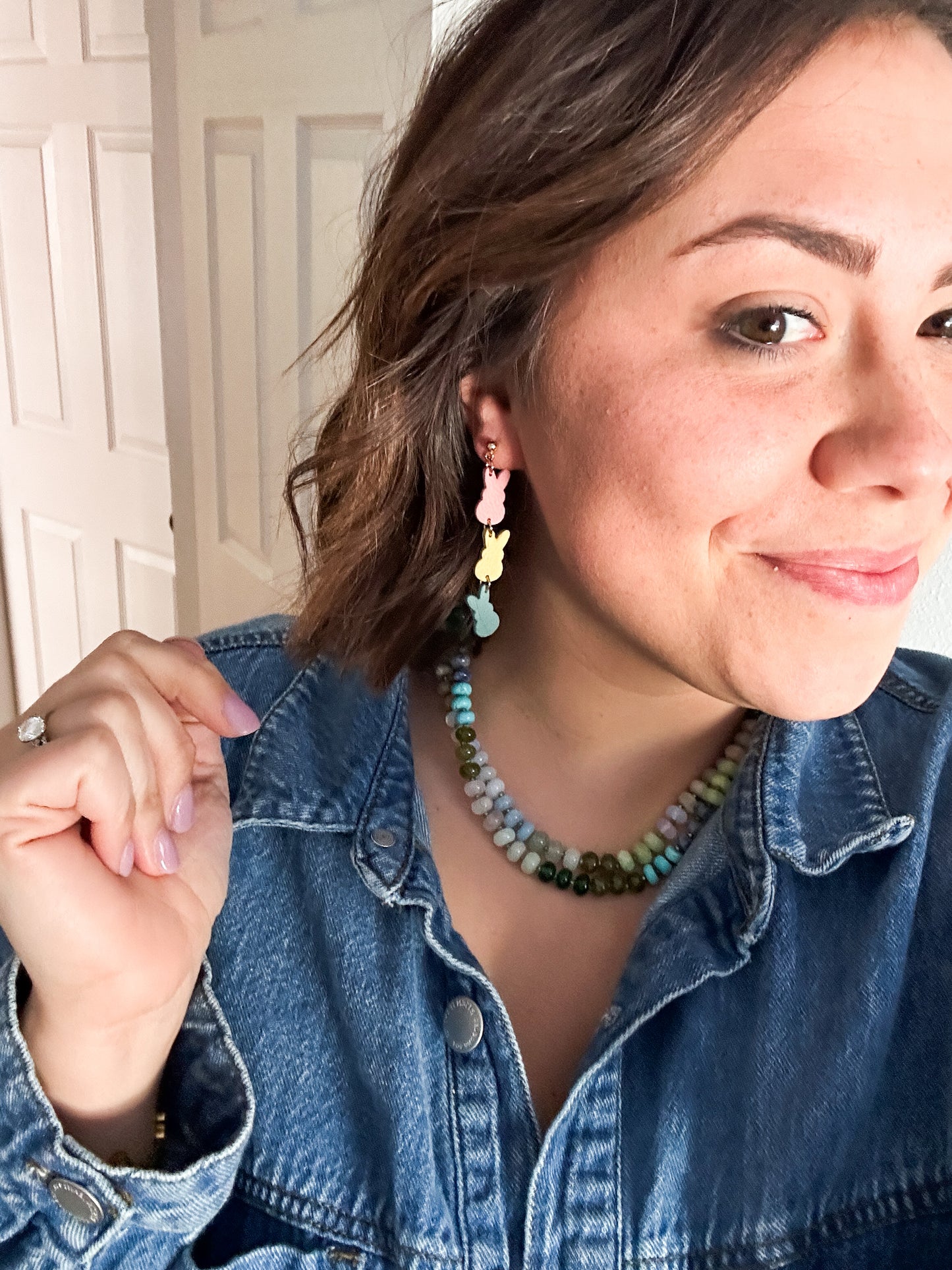 Pastel Bunny Clay Earrings – Cute Easter Accessories