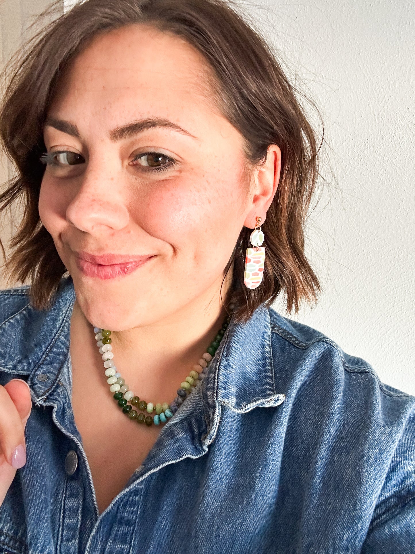 Pastel Stained Glass Clay Earrings – Lightweight, Trendy & Perfect for Spring