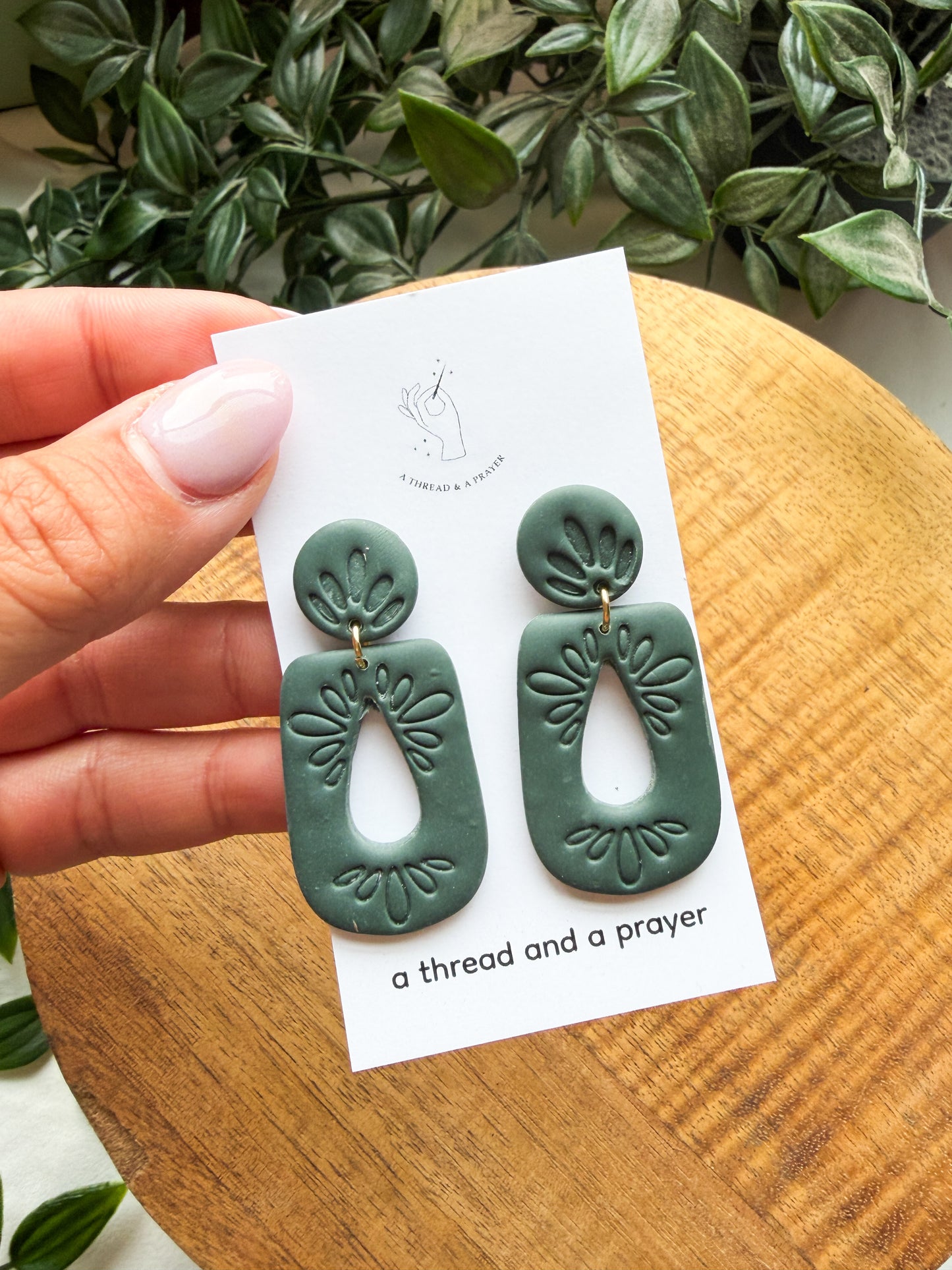 Boho Embossed Clay Earrings