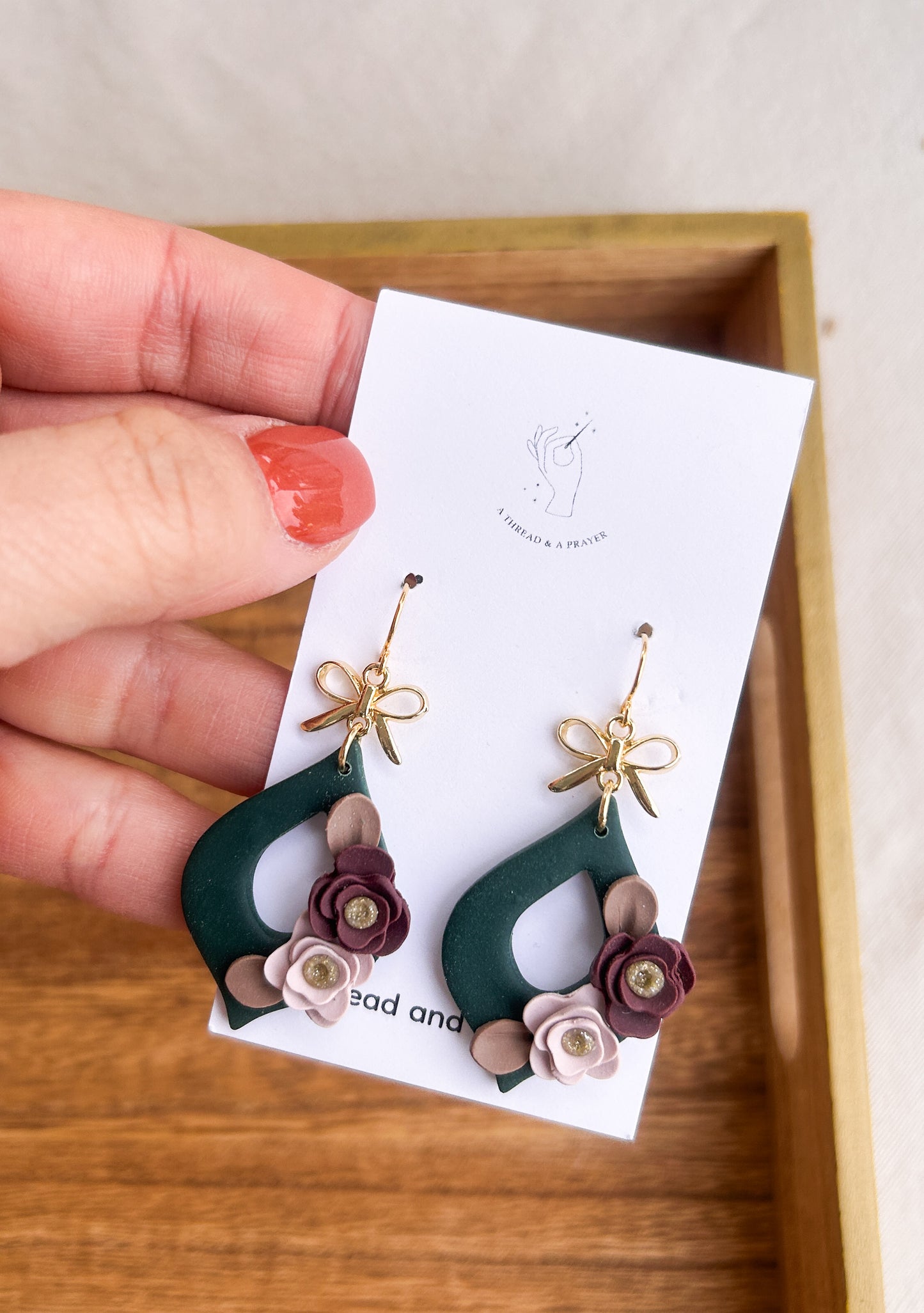 Winter Florals Clay Earrings | Dainty Flower Earrings | Trendy Styles | Lightweight | Deep Colors