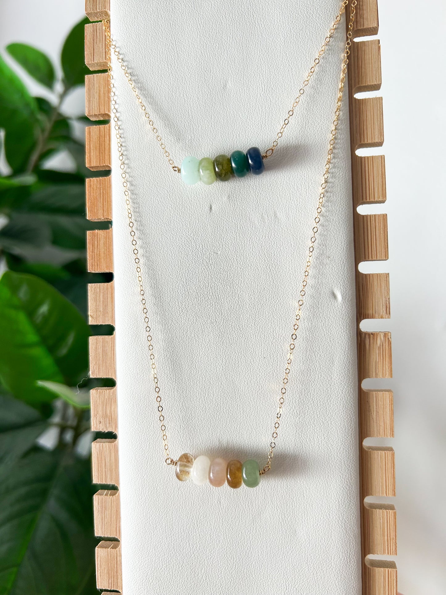 Chunky Bead Rondelles Simple Necklace | Gold Fill Necklace | 18in Chain