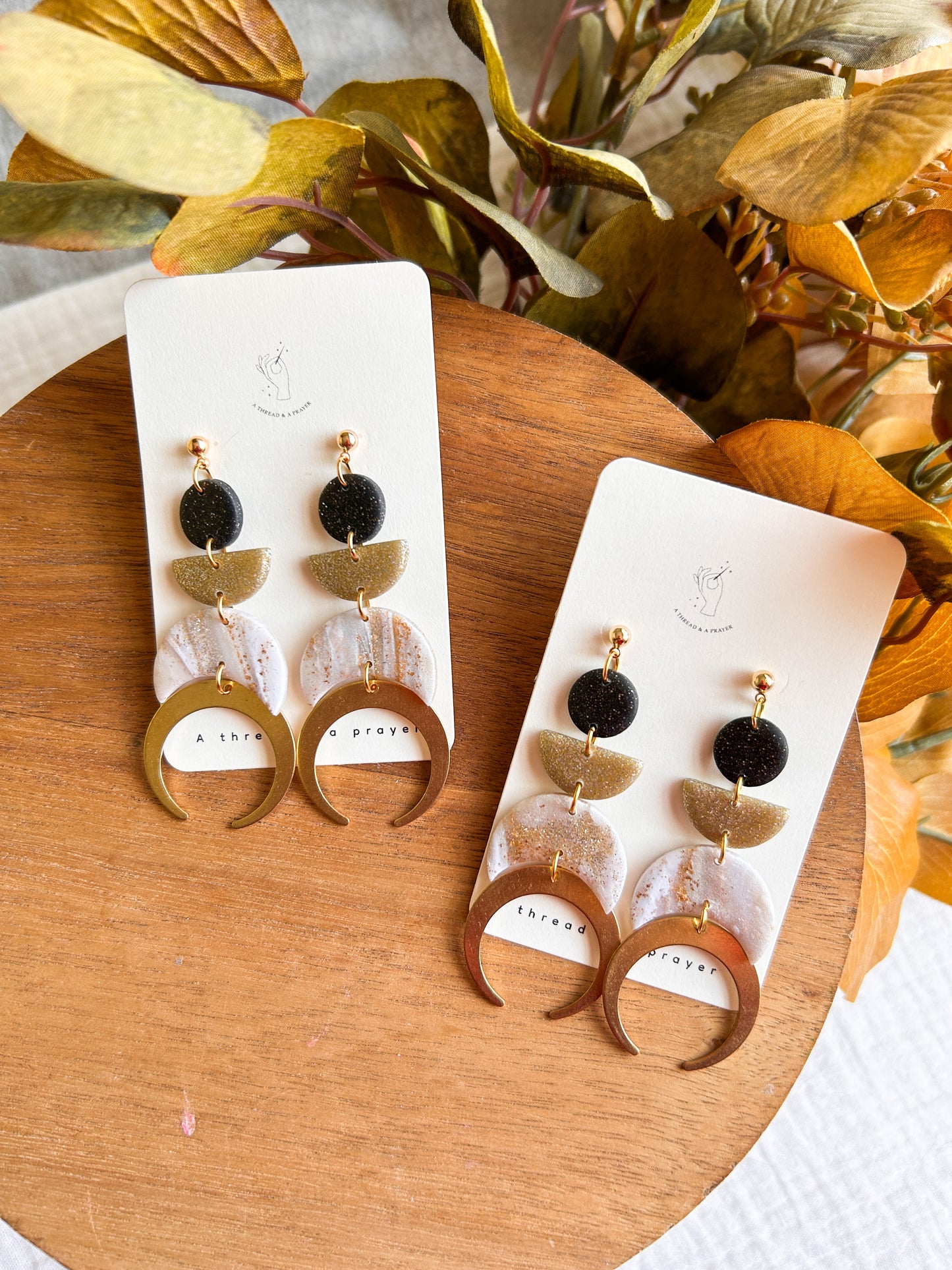 Just a Little Hocus Pocus Earrings | Halloween Earrings | Dramatic Earrings | Lightweight | Brass Moons