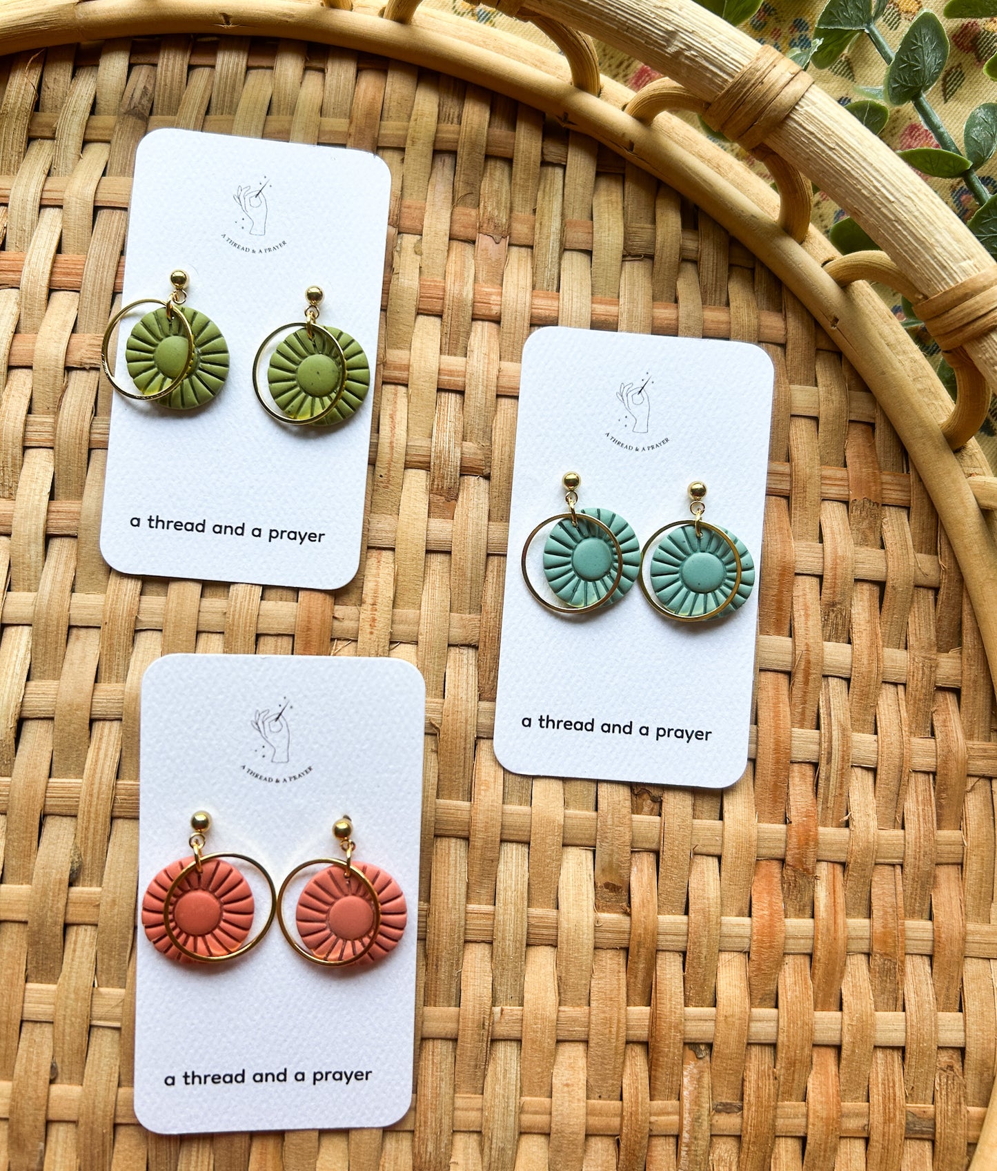 Summer Vibes Embossed Clay Earrings - Elevated Stud Styles