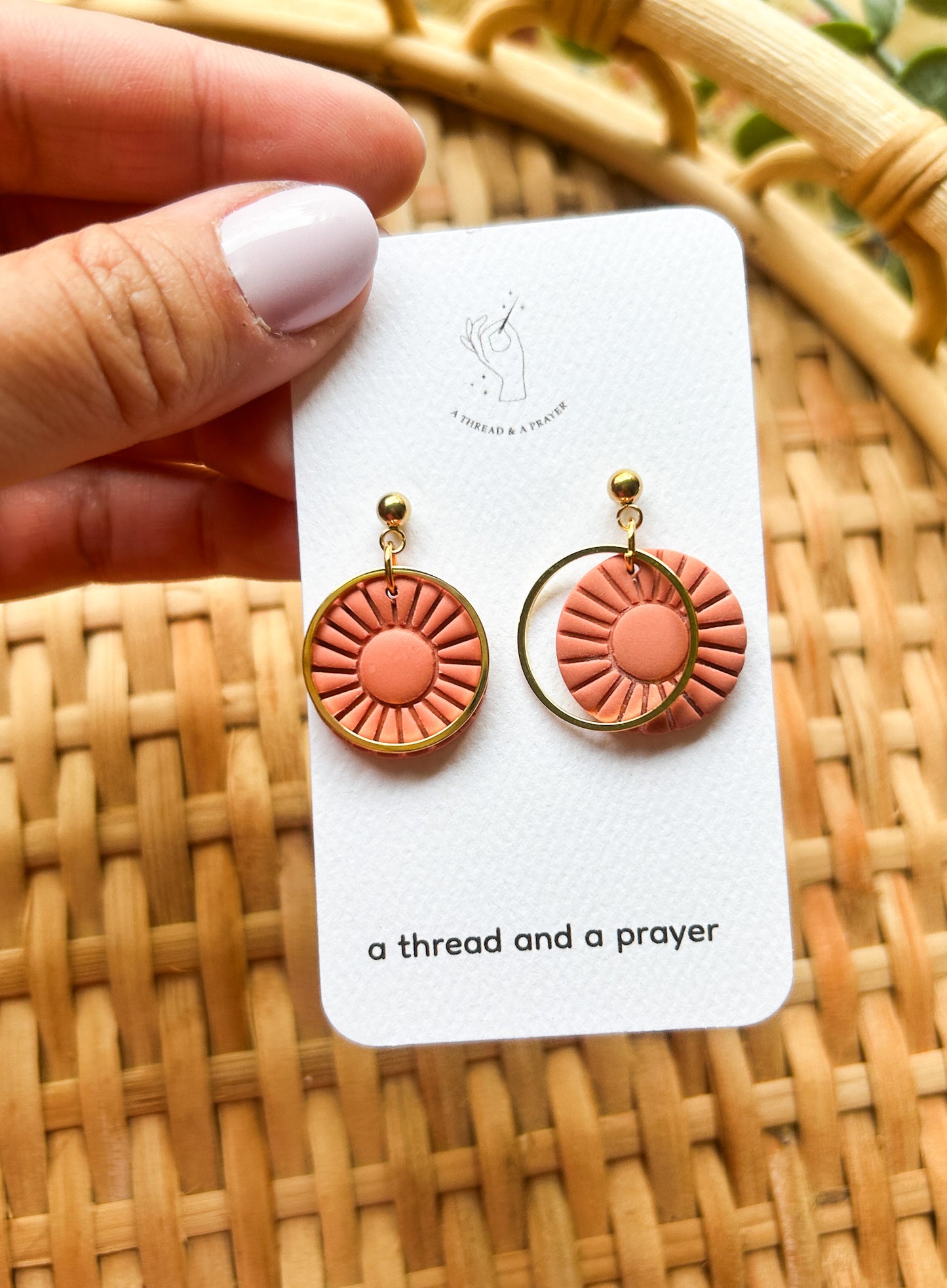 Summer Vibes Embossed Clay Earrings - Elevated Stud Styles