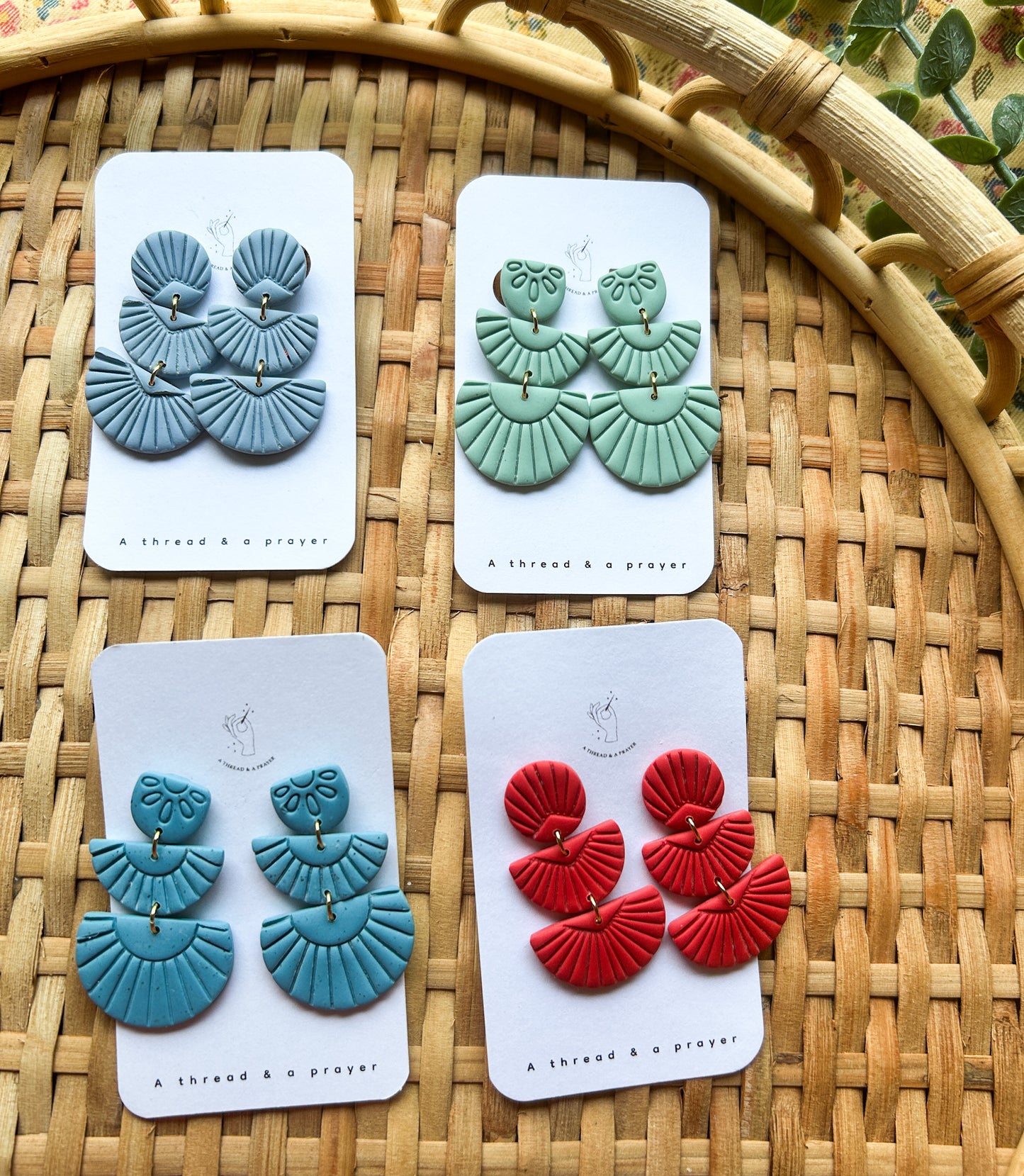 Boho Embossed Clay Earrings | Summer Earrings | Summer Styles | Fun Colors