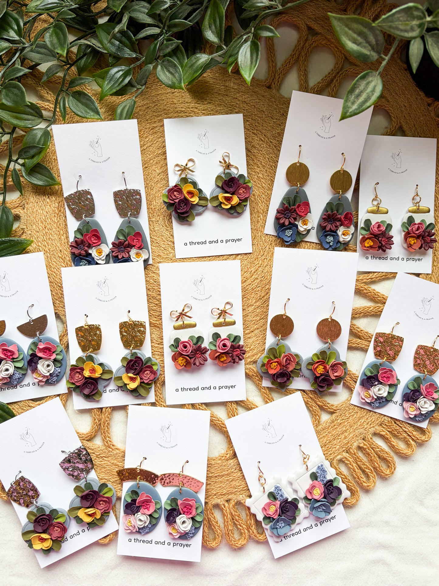 A Summer Floral Collection - Flower Handmade Clay Earrings