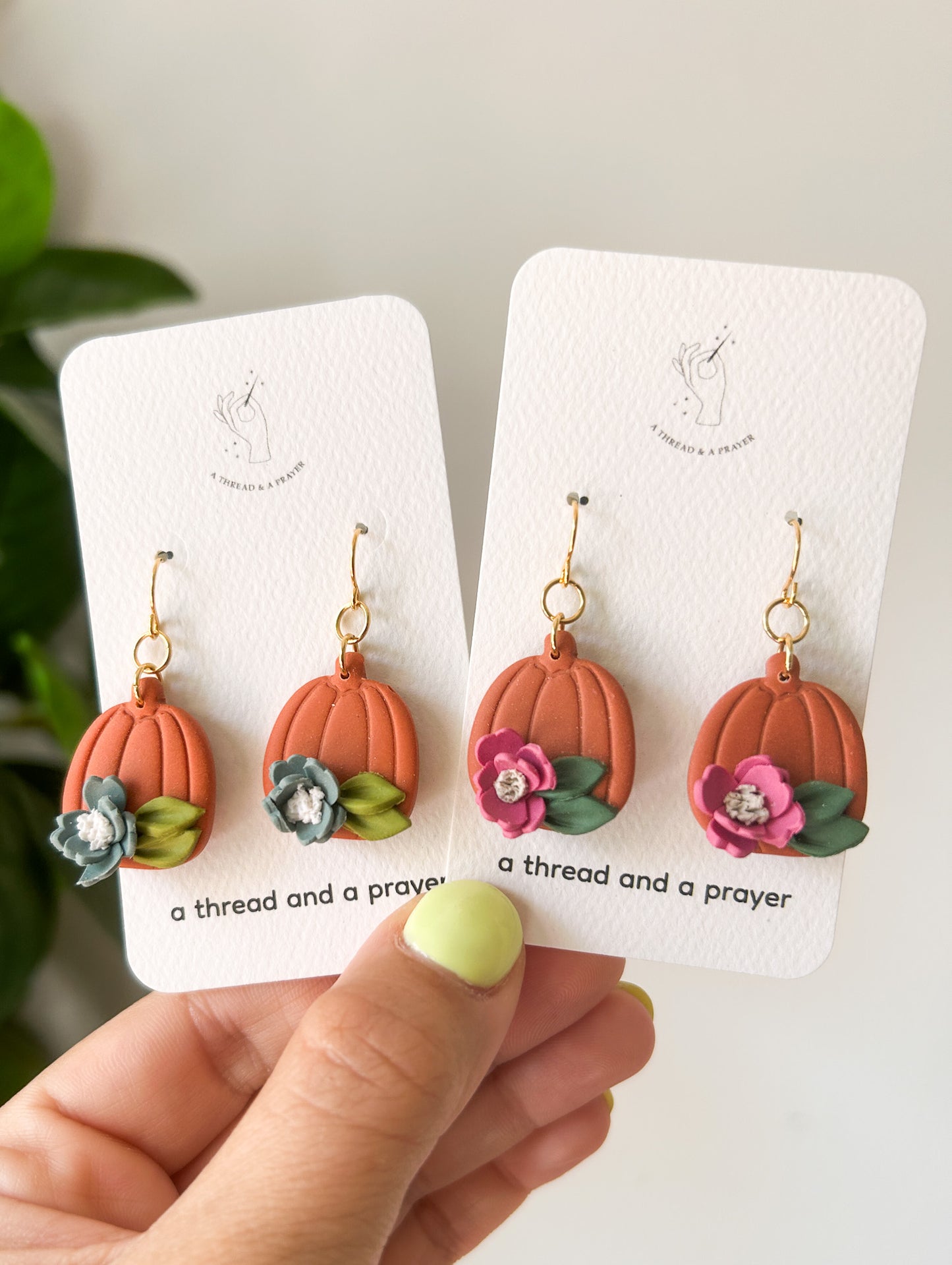 Floral Pumpkins | Fall Pumpkins | Fall Earrings | Pumpkin Patch | Dainty Earrings | Lightweight