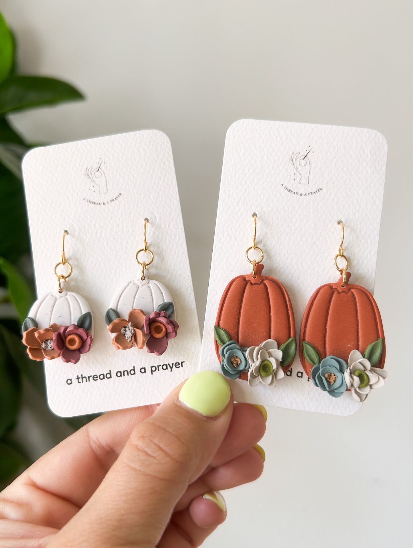 Floral Pumpkins | Fall Pumpkins | Fall Earrings | Pumpkin Patch | Dainty Earrings | Lightweight