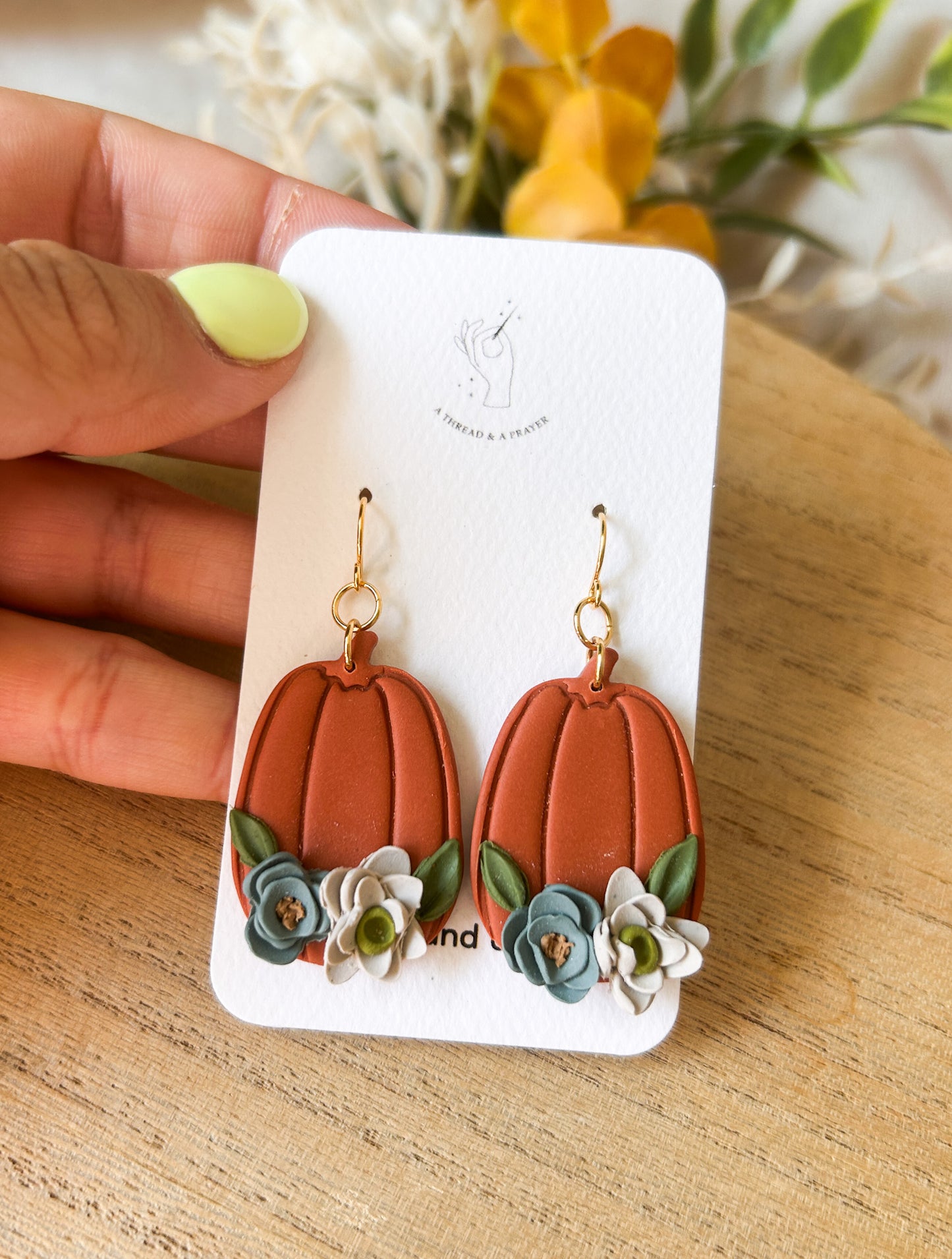 Floral Pumpkins | Fall Pumpkins | Fall Earrings | Pumpkin Patch | Dainty Earrings | Lightweight