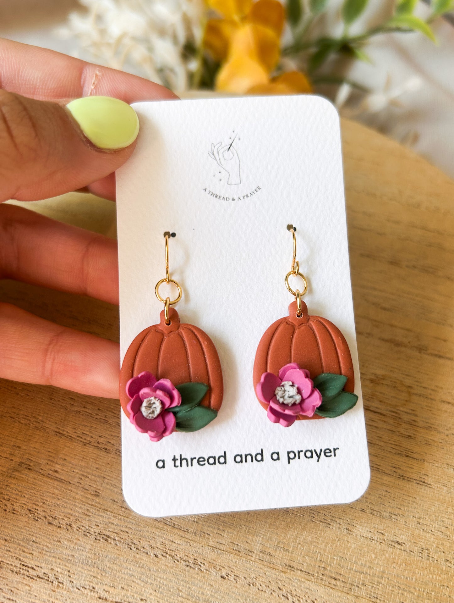 Floral Pumpkins | Fall Pumpkins | Fall Earrings | Pumpkin Patch | Dainty Earrings | Lightweight