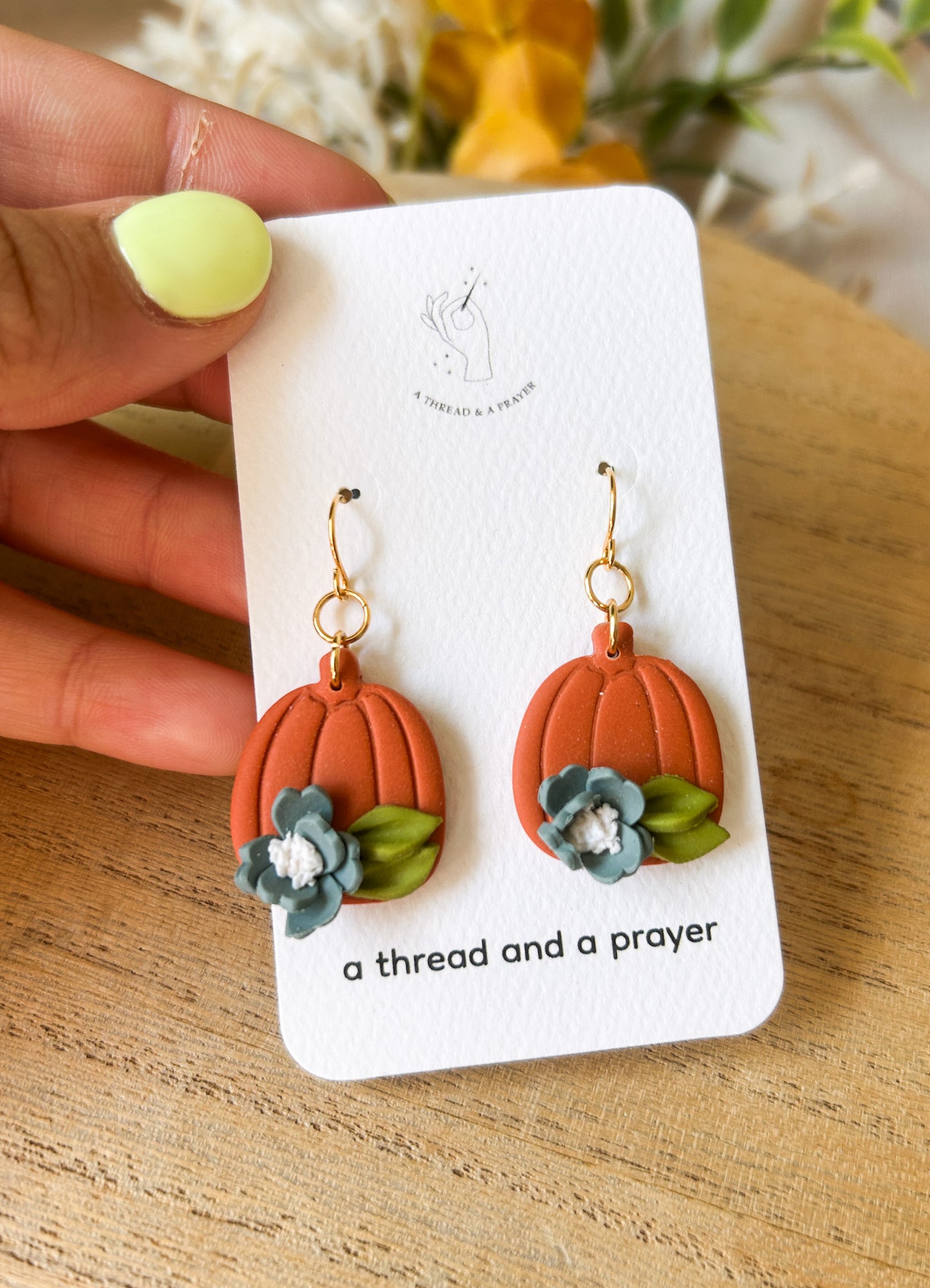 Floral Pumpkins | Fall Pumpkins | Fall Earrings | Pumpkin Patch | Dainty Earrings | Lightweight