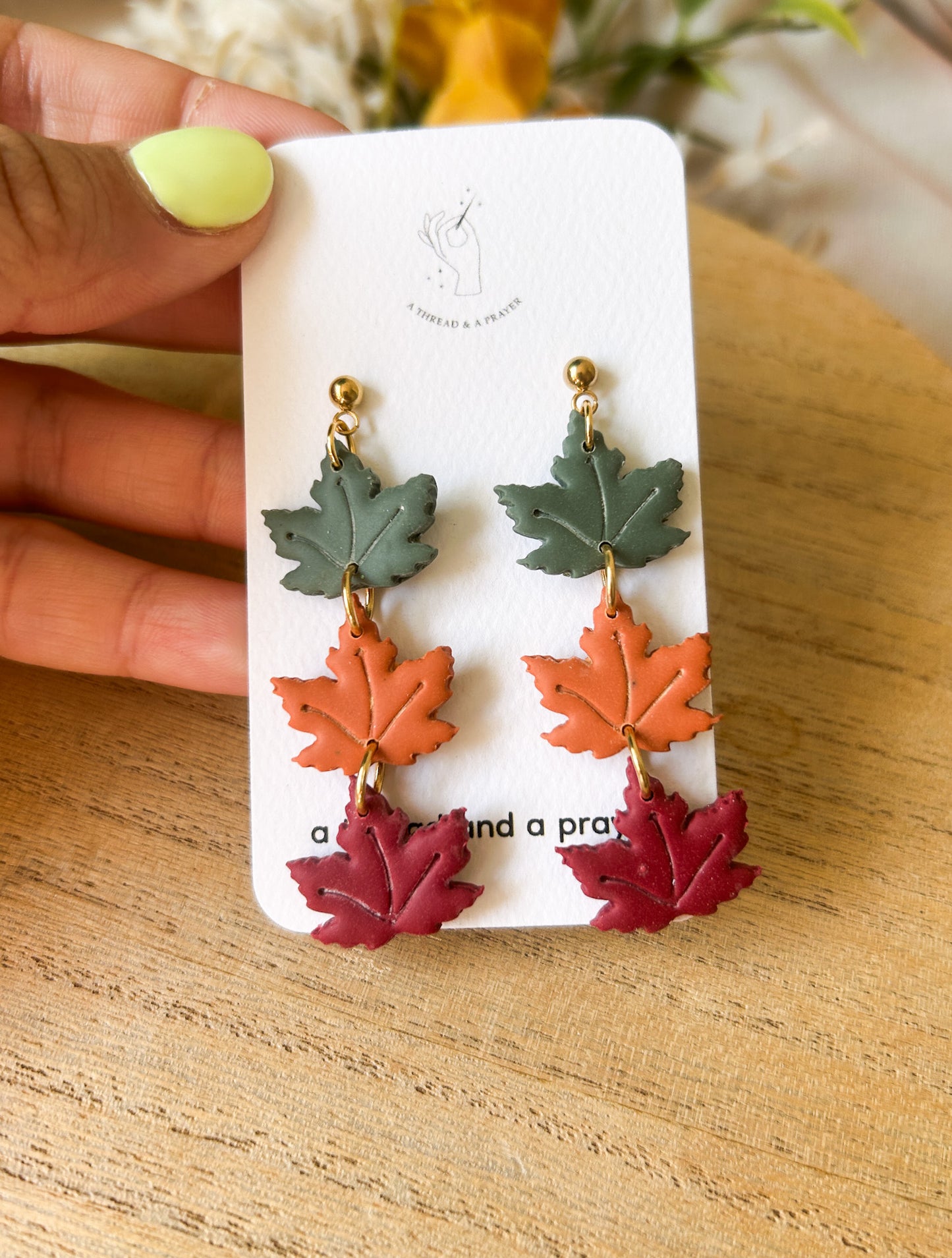 Fall Leaves Clay Earrings | Autumn Colors | Fall Earrings | Earth Tones | Dainty Earrings | Lightweight