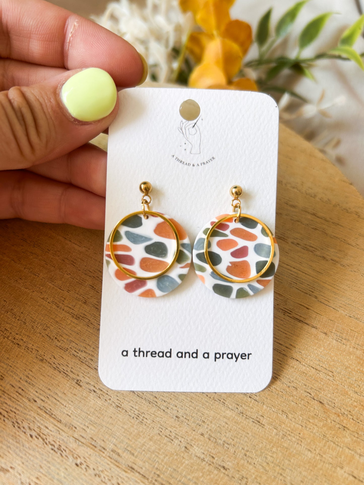 Muted Tones Stained Glass Earrings | Clay Dangles | Cute Jewelry | Handmade Earrings | Fall Styles