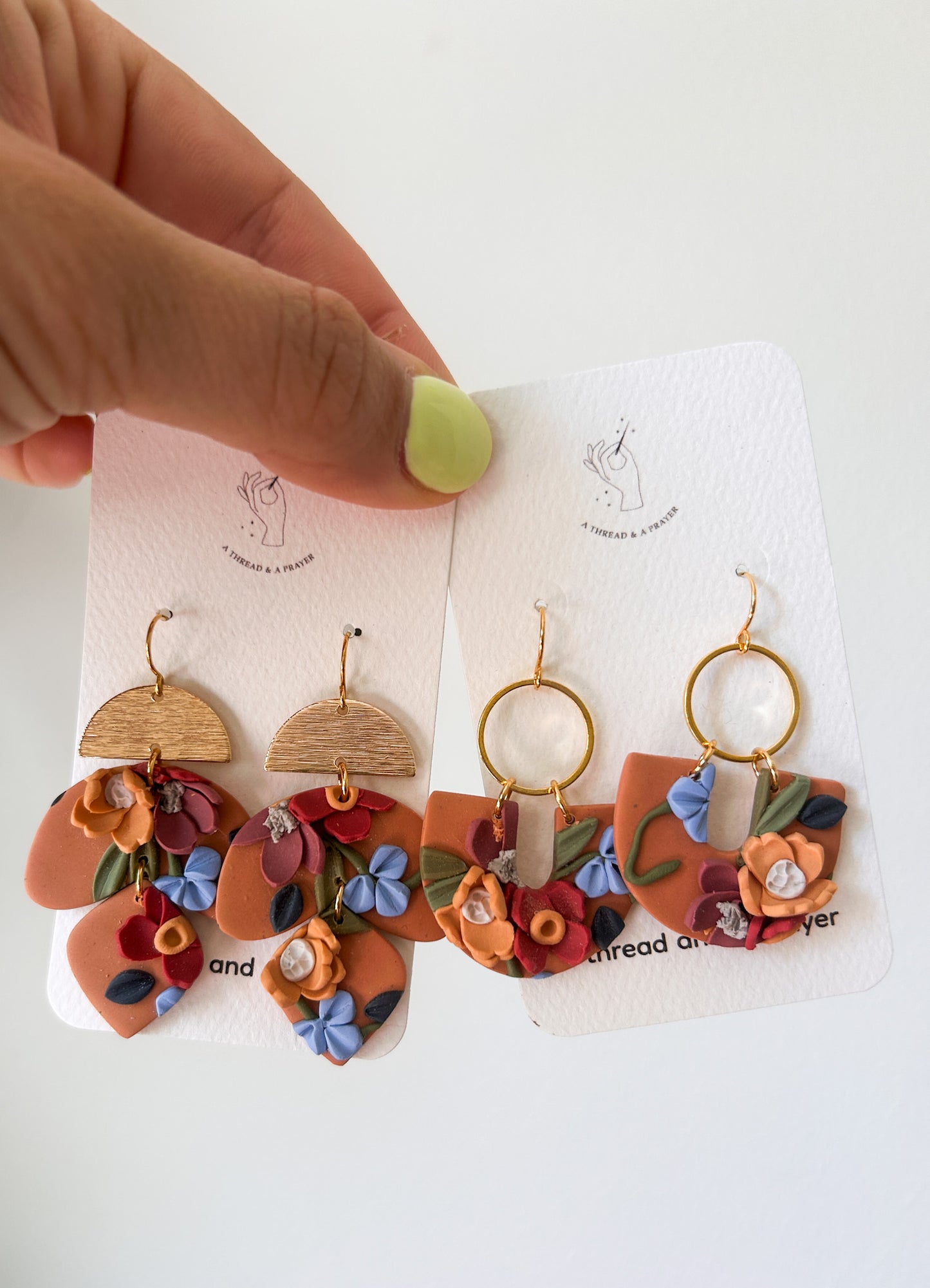 Autumn Garden Floral Earrings - Orange Base | Dainty Flower Earrings | Trendy Styles | Lightweight | Autumn