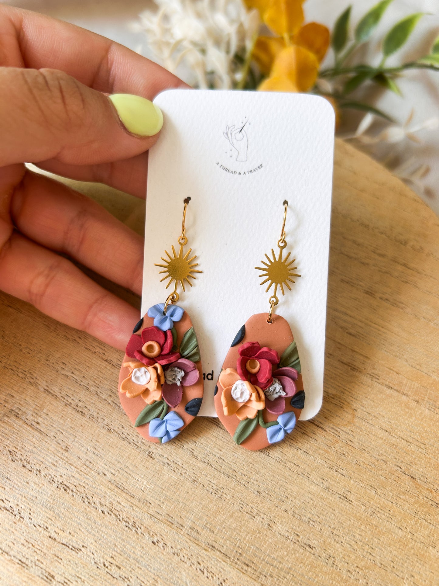 Autumn Garden Floral Earrings - Orange Base | Dainty Flower Earrings | Trendy Styles | Lightweight | Autumn
