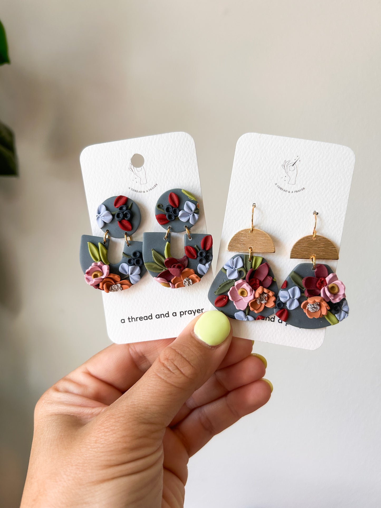 Autumn Garden Floral Earrings - Blue Base | Dainty Flower Earrings | Trendy Styles | Lightweight | Autumn