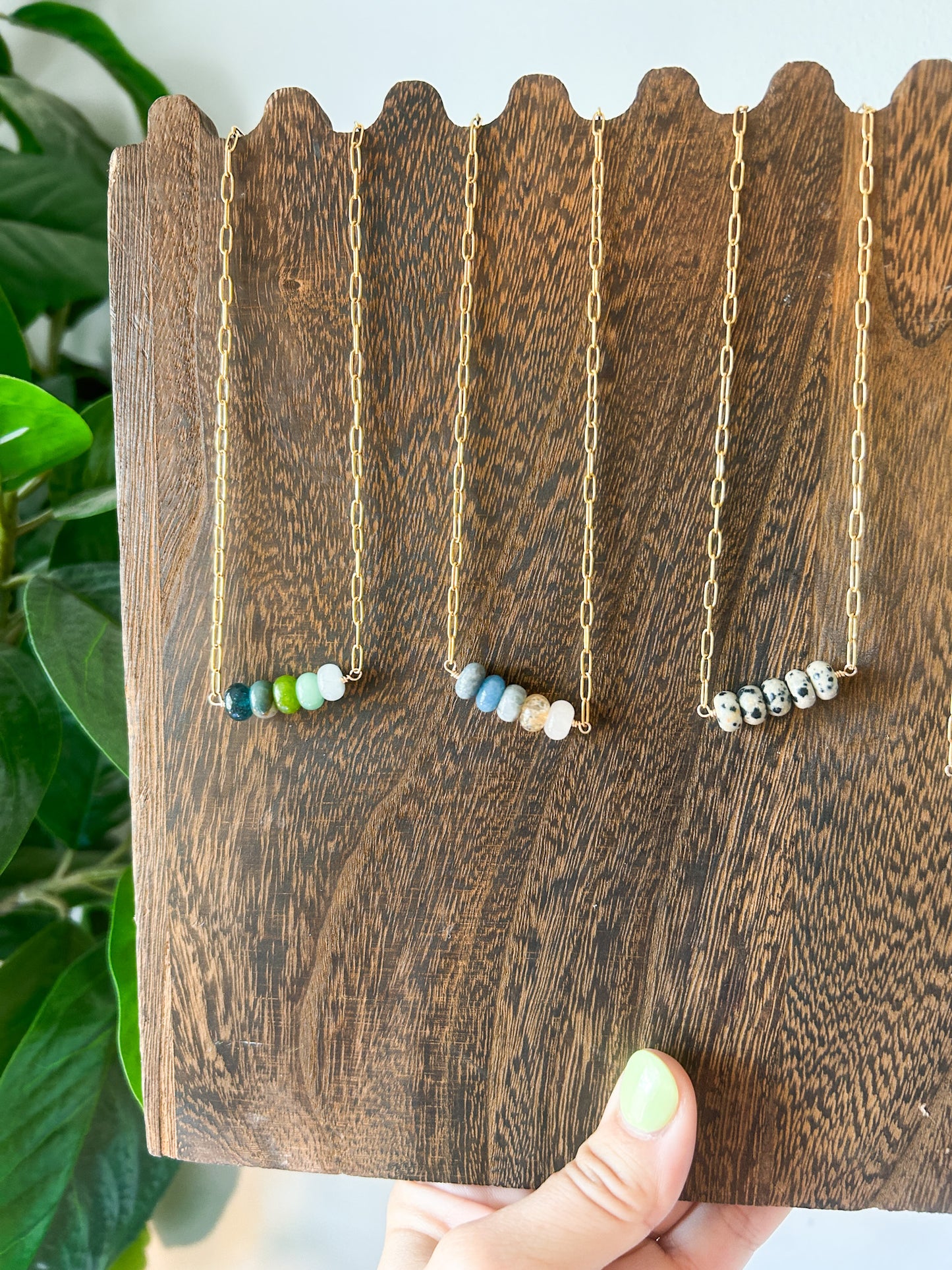 Chunky Chain Beaded Necklace | Tarnish Free Necklace | 18in Chain