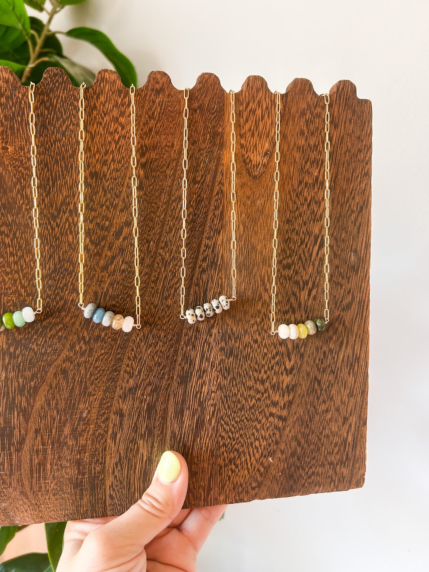 Chunky Chain Beaded Necklace | Tarnish Free Necklace | 18in Chain