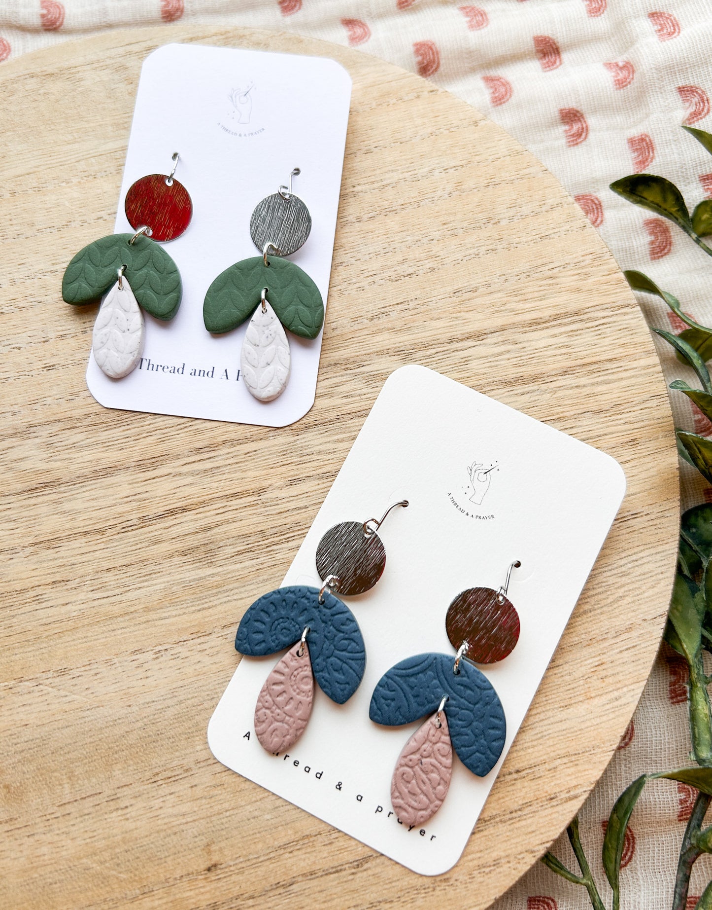Woodland Wanderlust Fall Clay Earrings | Silver | Fall Fashion | Autumn Color Earrings | Statement Earrings | Lightweight