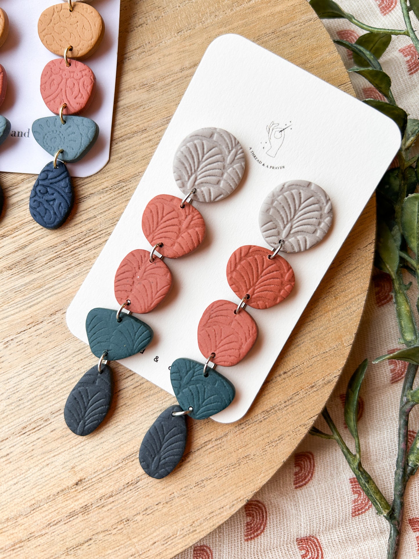 Autumn Symphony Clay Drop Earrings | Fall Fashion | Fall Color Earrings | Statement Earrings | Lightweight