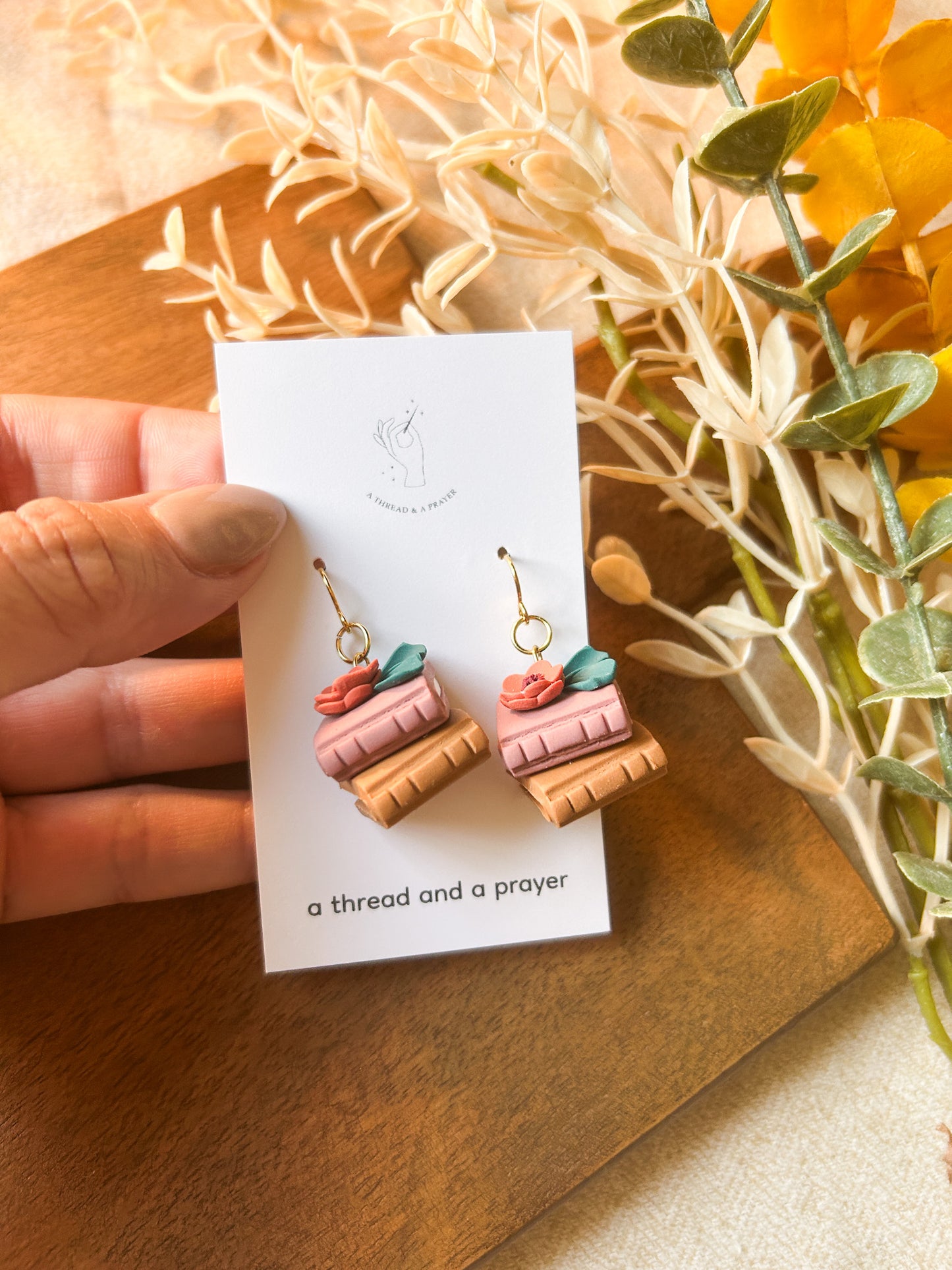 Floral Book Earrings | Library Book Stack | Reading is Fun | Library Earrings | Book Earring | Learning is Fun