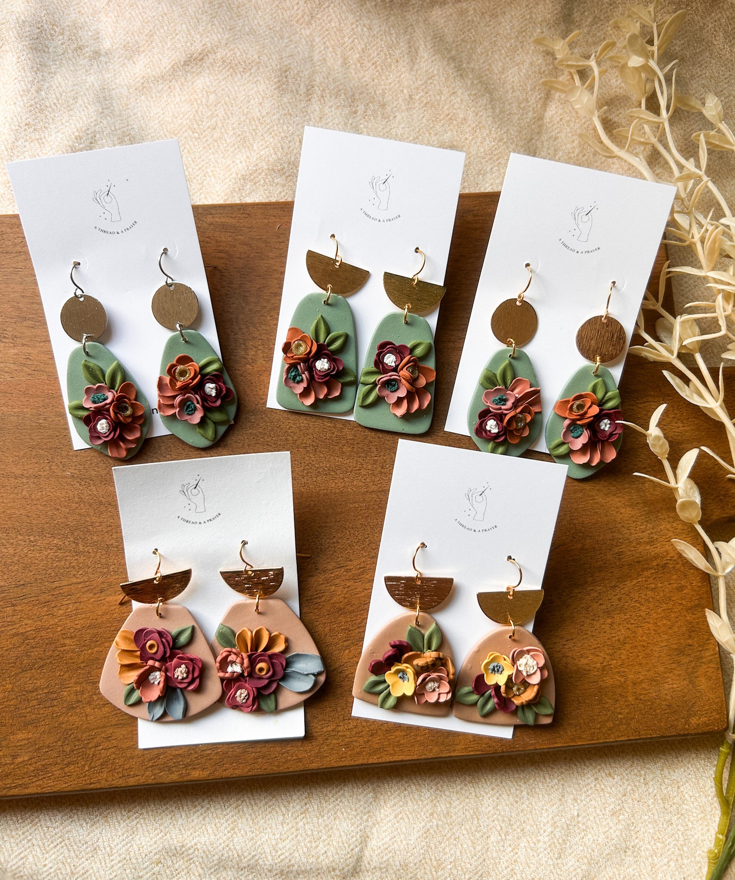 Fall Floral Garden Earrings | Dainty Flower Earrings | Trendy Styles | Lightweight | Autumn Colors