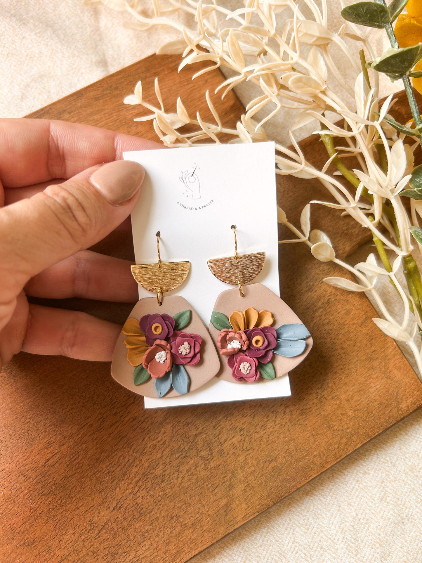 Fall Floral Garden Earrings | Dainty Flower Earrings | Trendy Styles | Lightweight | Autumn Colors