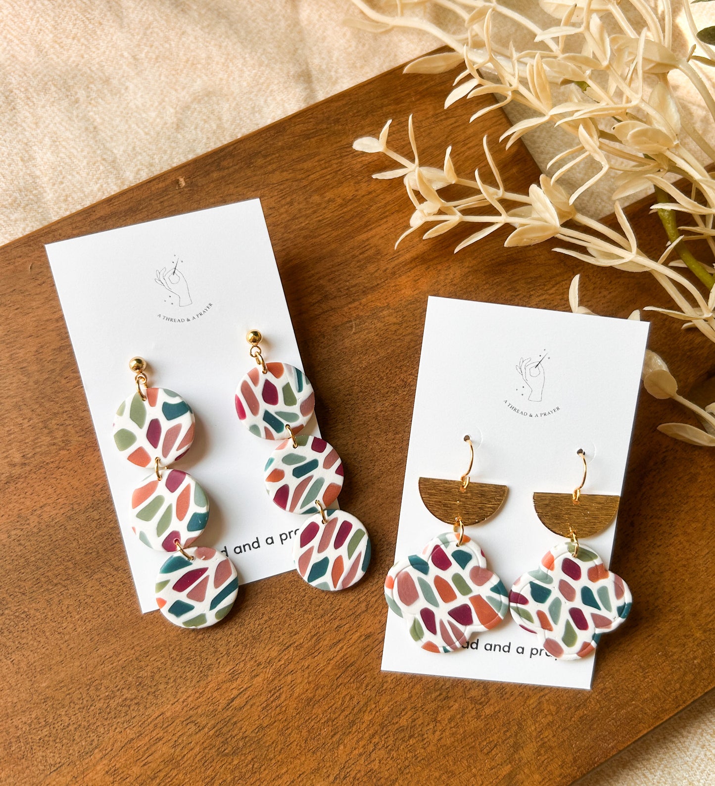 Fall Vibes Stained Glass Earrings | Clay Dangles | Cute Jewelry | Handmade Earrings | Autumn Styles