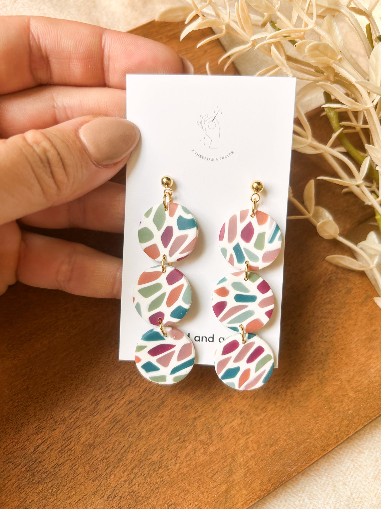 Fall Vibes Stained Glass Earrings | Clay Dangles | Cute Jewelry | Handmade Earrings | Autumn Styles