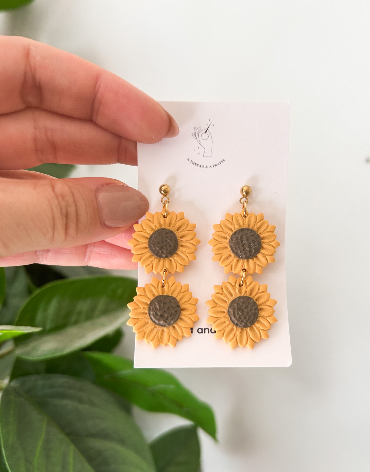Sunflower Patch Stacked Clay Earrings | Autumn Earrings | Lightweight | Floral Earrings