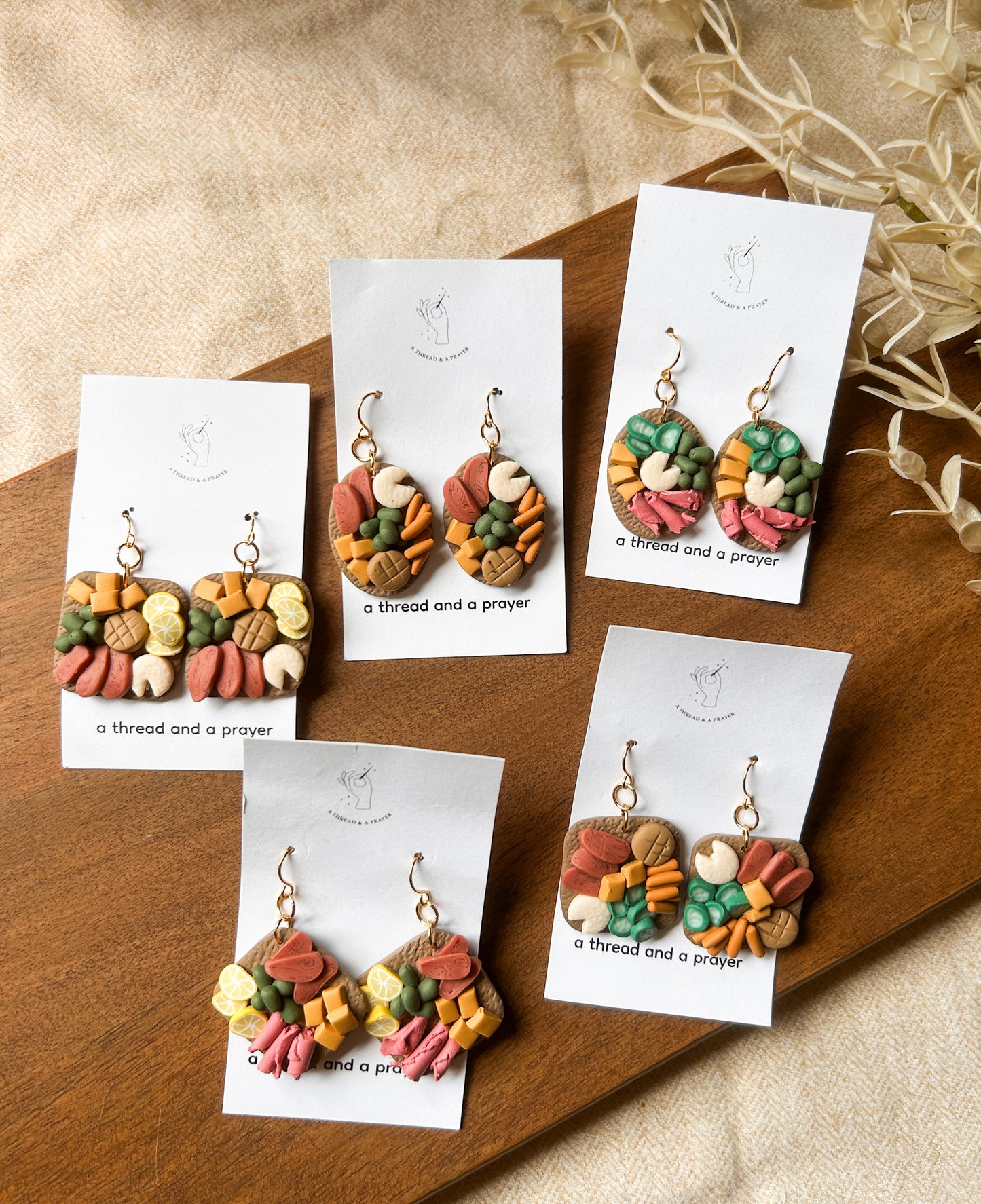 Mini Charcuterie Earrings | Wine Club | Book Club | Foodie Earrings | Mini Food | Girl Dinner