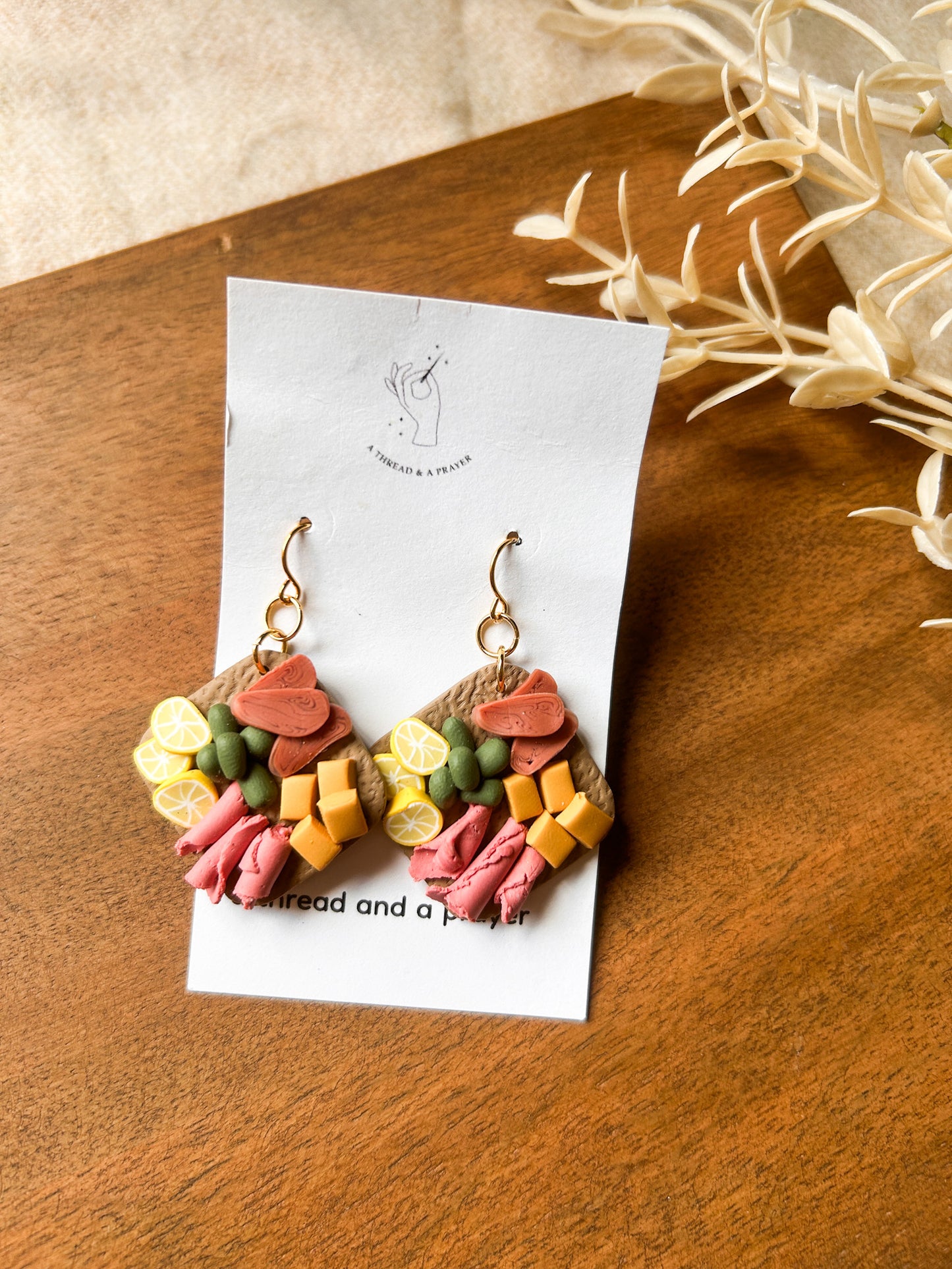 Mini Charcuterie Earrings | Wine Club | Book Club | Foodie Earrings | Mini Food | Girl Dinner