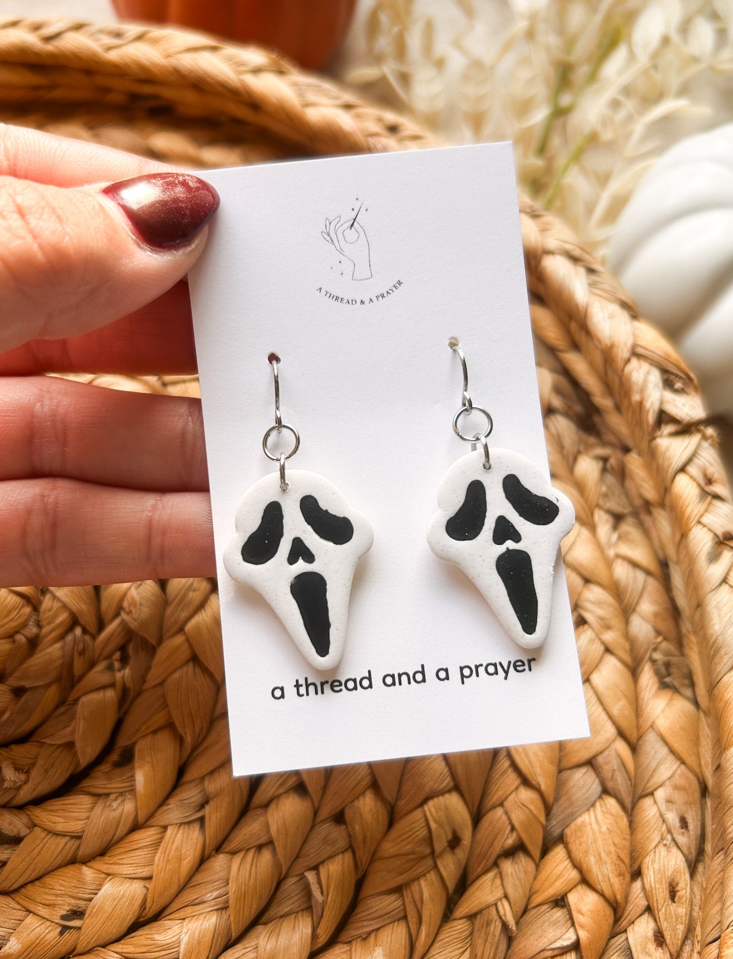 Don't SCREAM About It Clay | Halloween | Mask Earrings | Spooky | Dainty Earrings | Lightweight