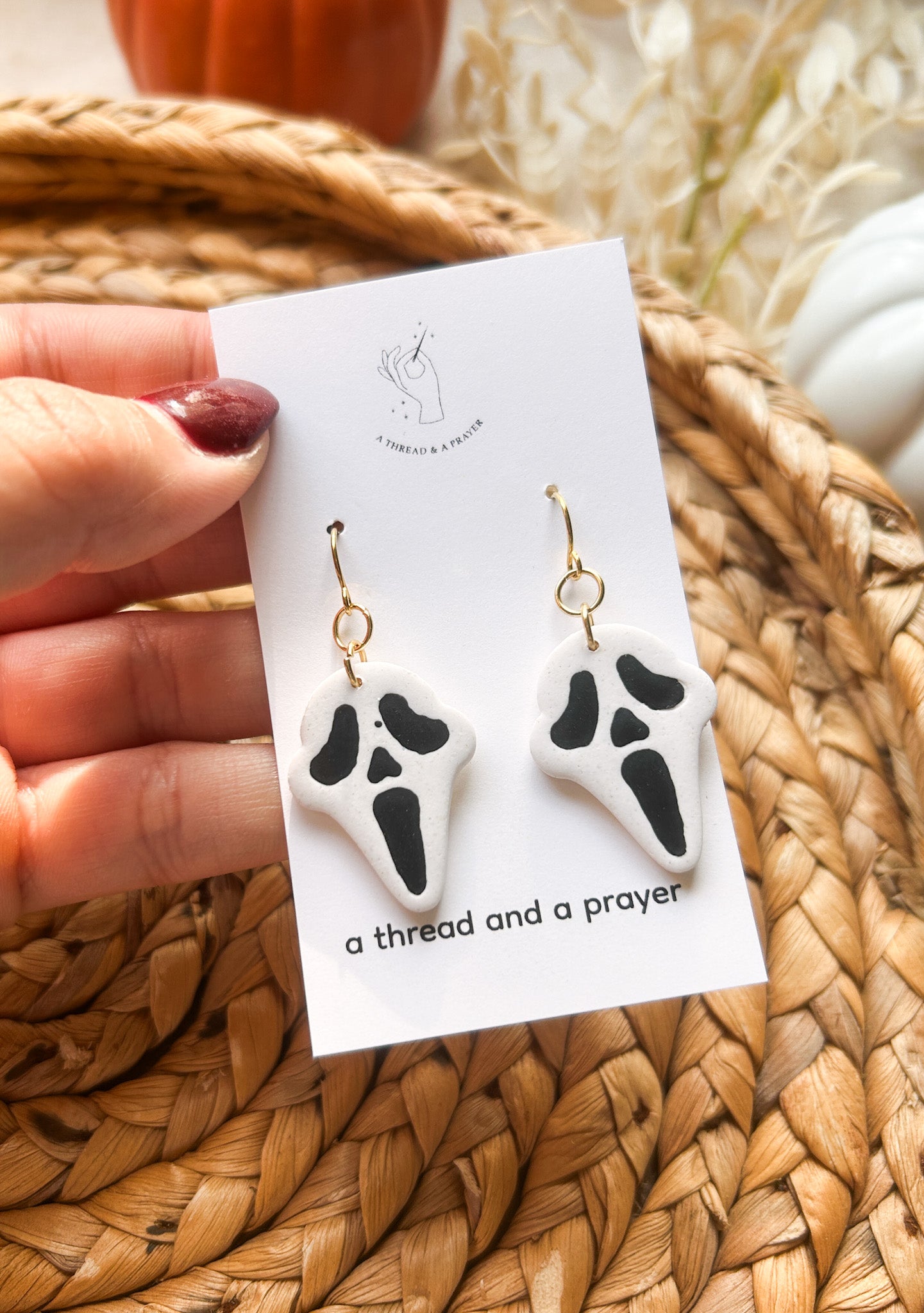 Don't SCREAM About It Clay | Halloween | Mask Earrings | Spooky | Dainty Earrings | Lightweight