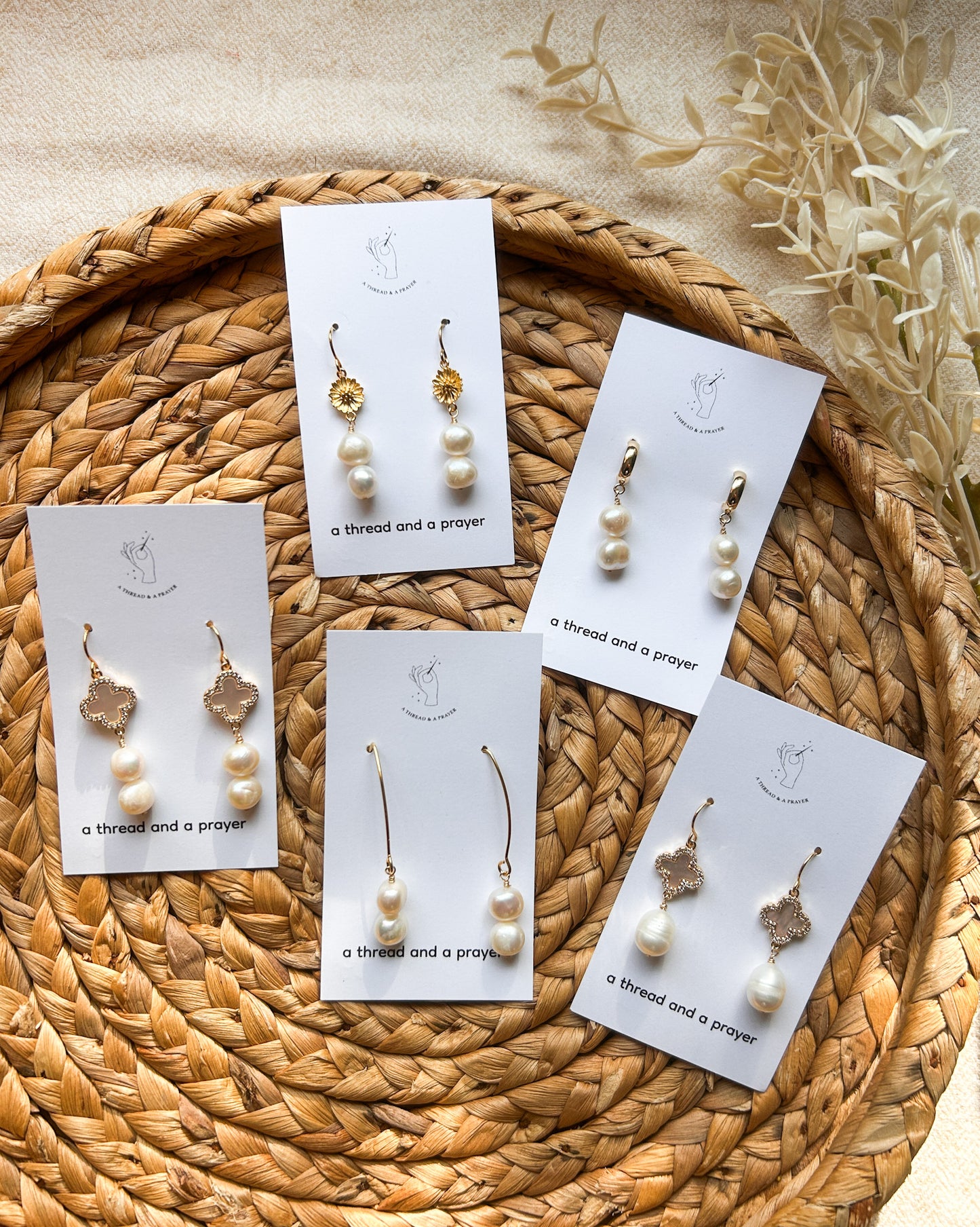 Classic Pearl Collection | Pearl Dangles | Gold | Everyday Earrings | Dainty | Lightweight | Classic