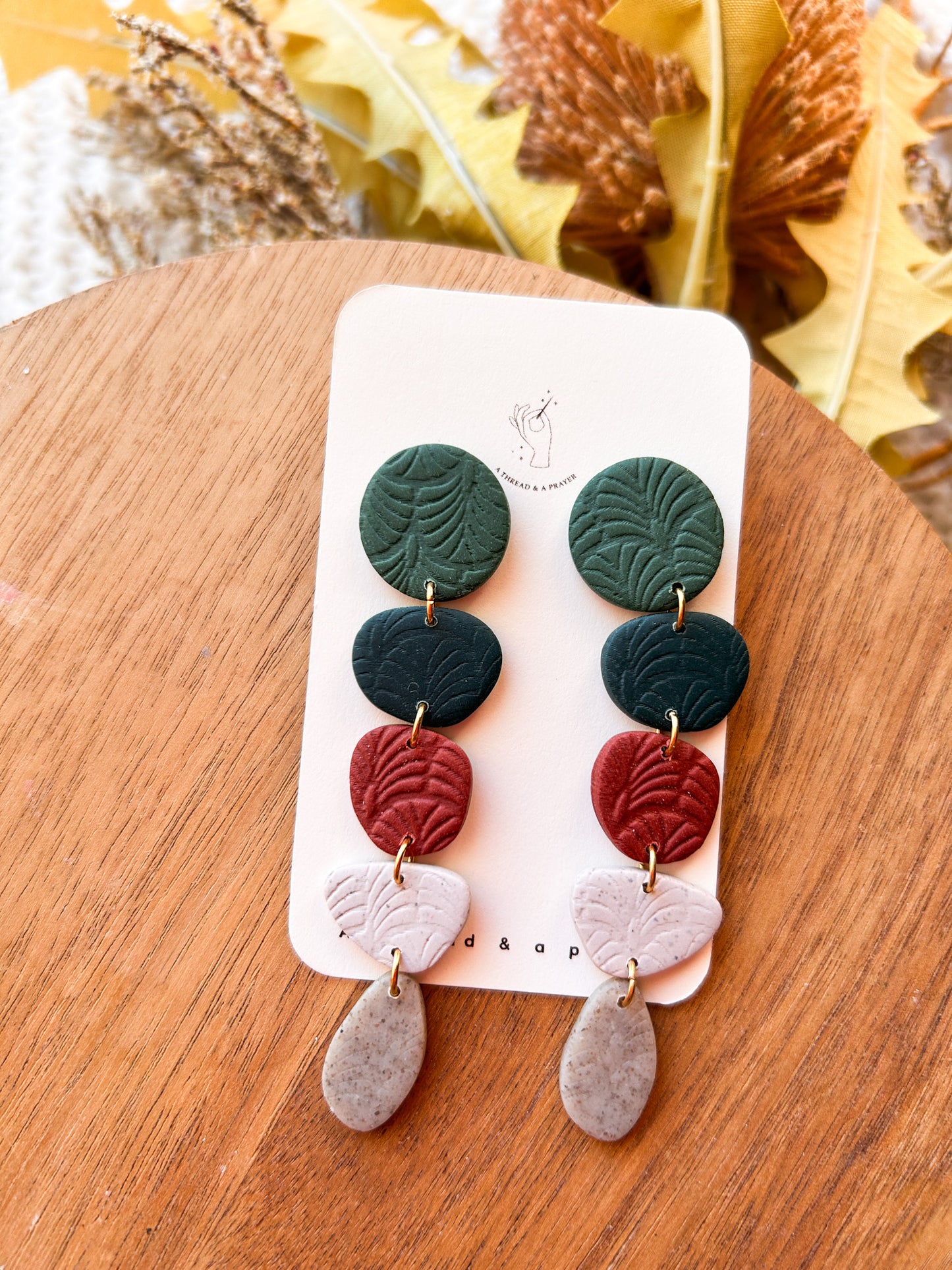 Winter on My Mind Long Dangle Polymer Clay Earrings | Winter Fashion | Winter Color Earrings | Statement Earrings | Lightweight