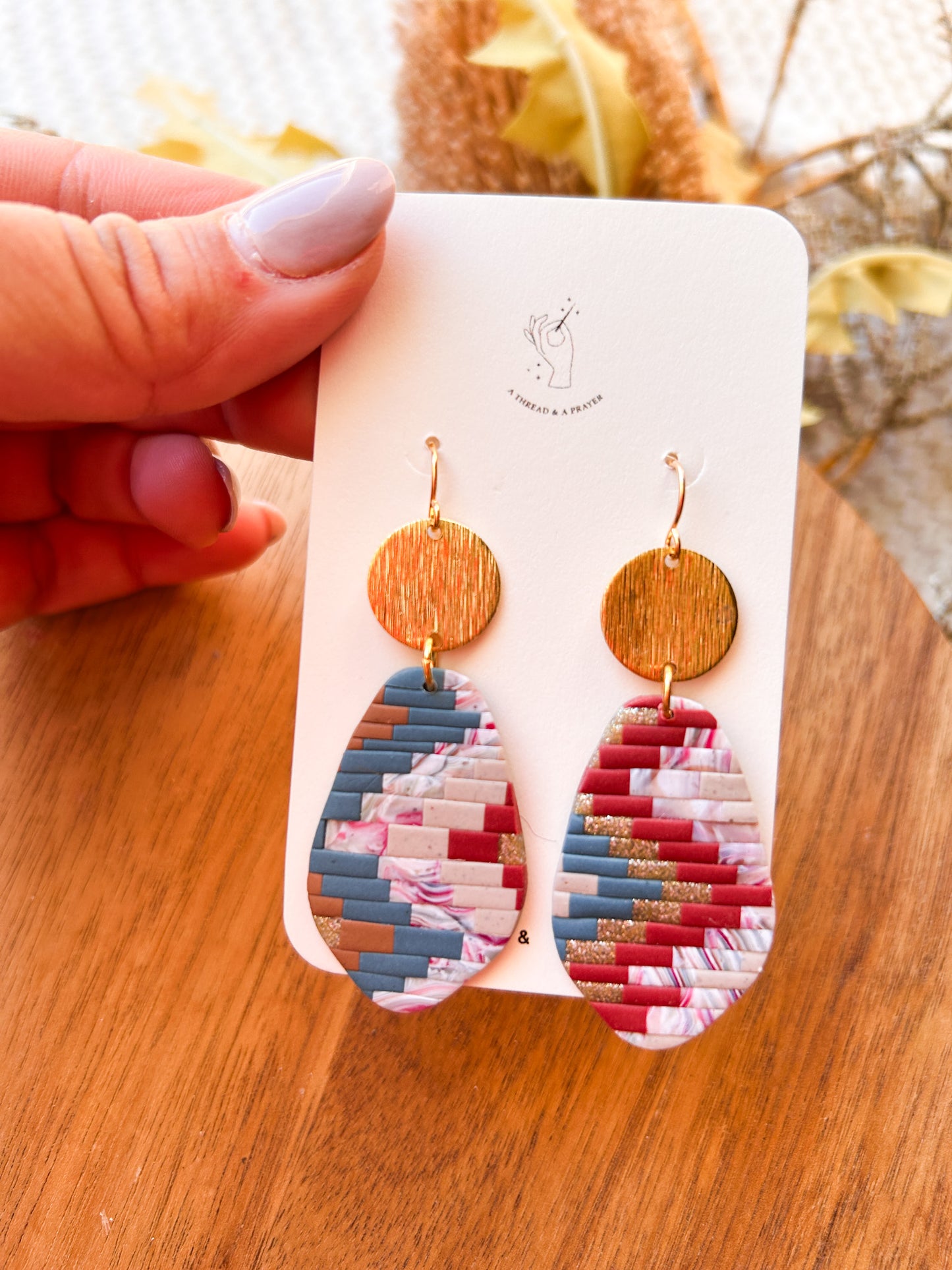 Set 2 | Boho Brick Quilt Vibes Earrings | Brick Pattern | Statement Earrings | Dangle Earrings | Everyday Wear | Lightweight