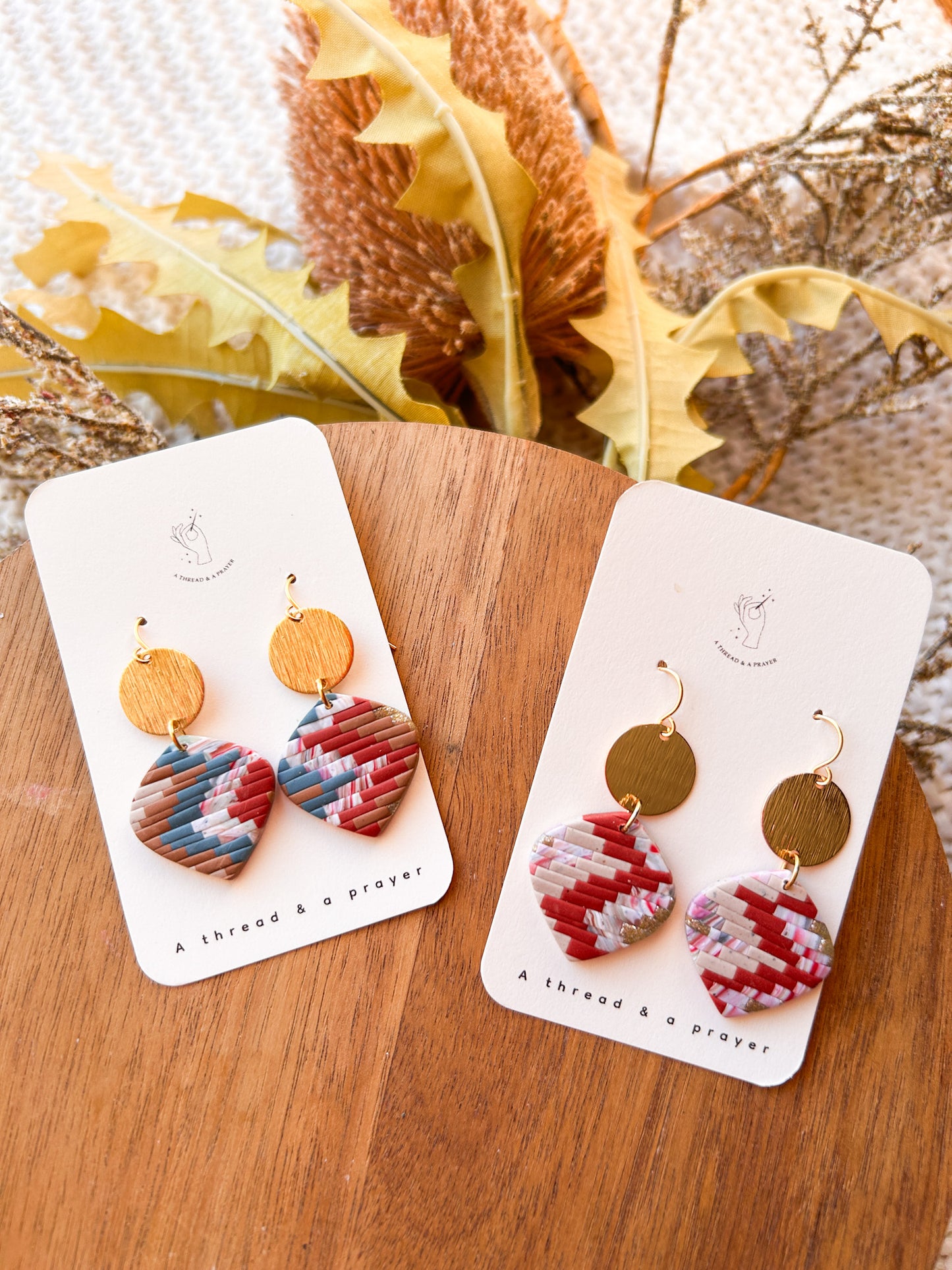Set 3 | Boho Brick Quilt Vibes Earrings | Brick Pattern | Statement Earrings | Dangle Earrings | Everyday Wear | Lightweight