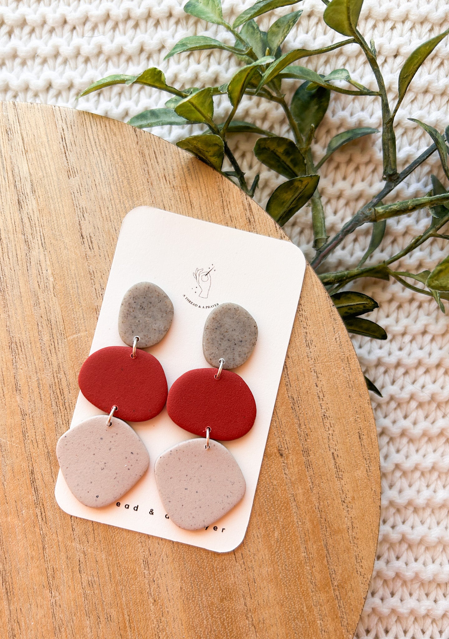 Basic but Boho Winter Clay Earrings | Winter Fashion | Winter Color Earrings | Statement Earrings | Lightweight