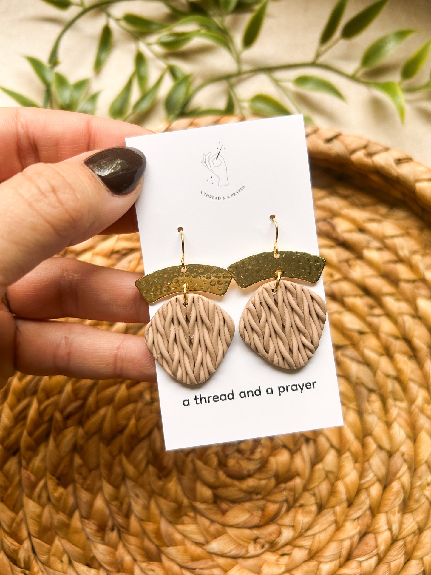 Knit Sweater Style Clay Earrings | Autumn | Fall Clay Earrings | Dainty