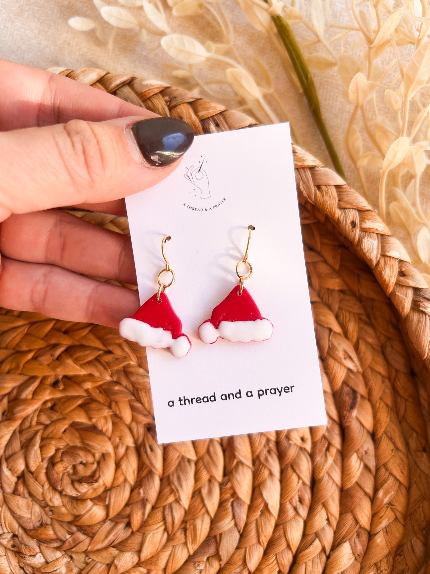 Santa Claus Hat Dainty Earrings | Christmas Style | Holidays | Christmas Gifts | Theme Earrings
