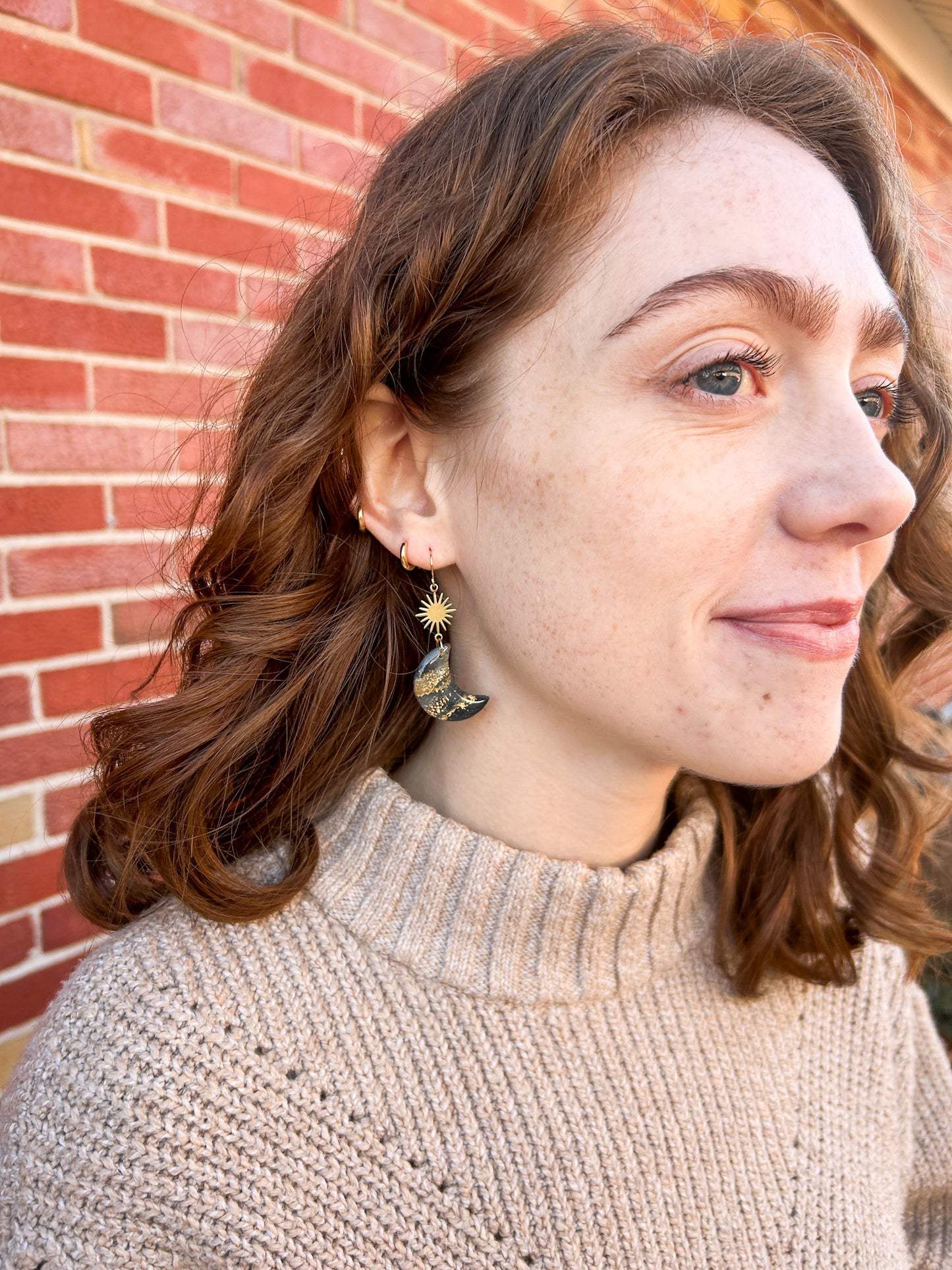 Blue Moon Cute Marble Winter Earrings | Fancy Earrings | Glitter and Shine | Resin Coated Earrings | Lightweight