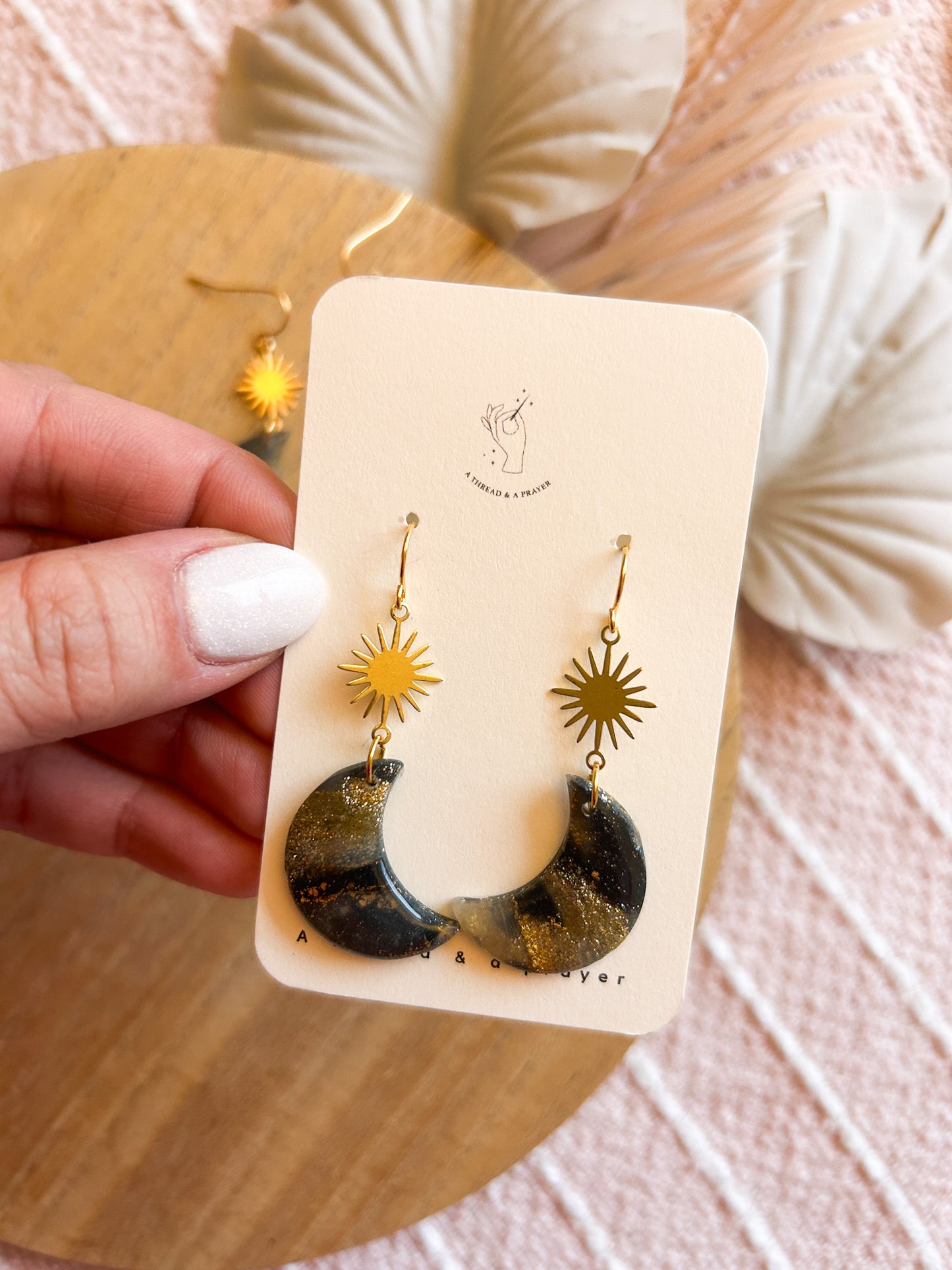 Blue Moon Cute Marble Winter Earrings | Fancy Earrings | Glitter and Shine | Resin Coated Earrings | Lightweight