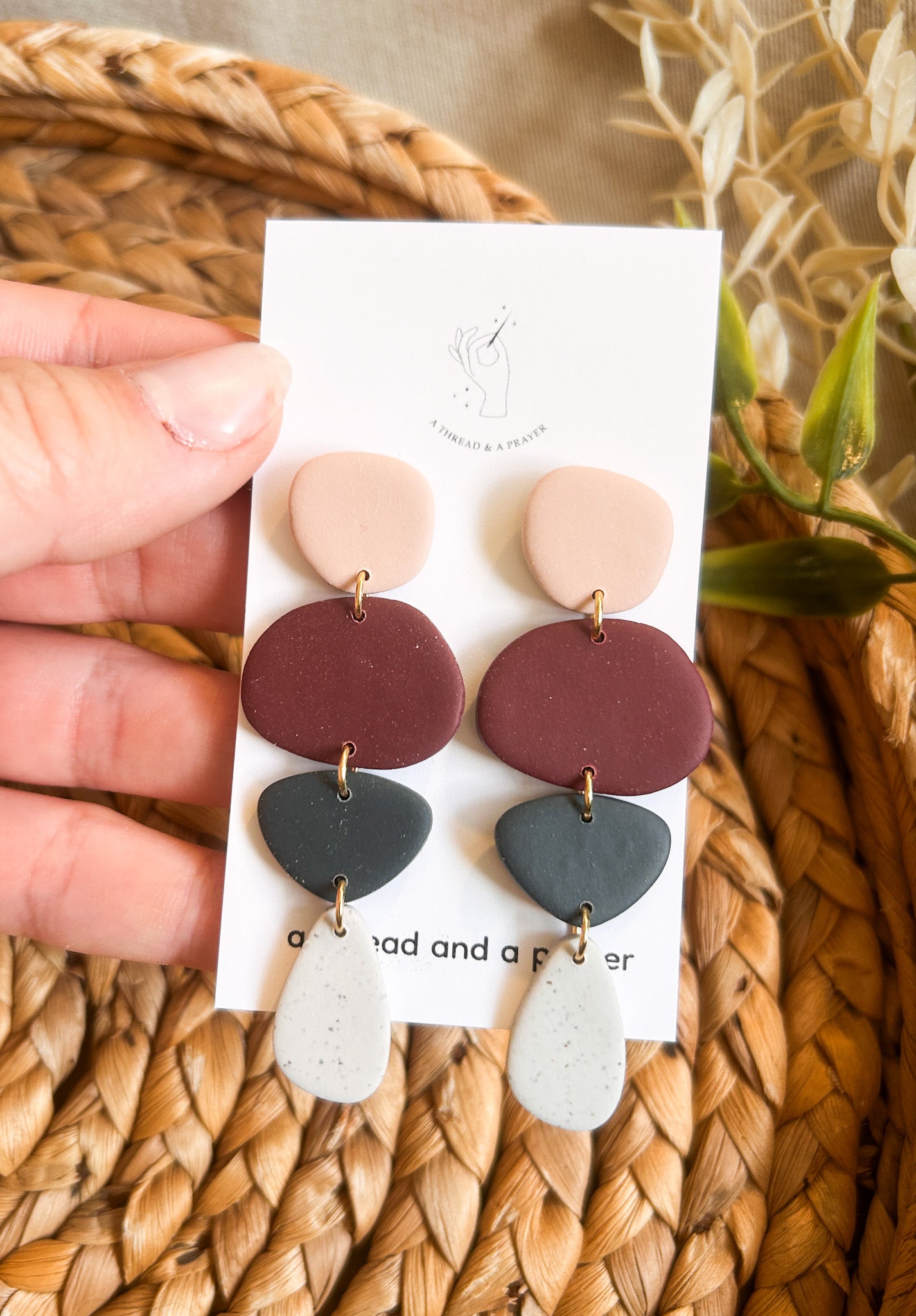 Long Boho Winter Clay Earrings | Lightweight | Trendy