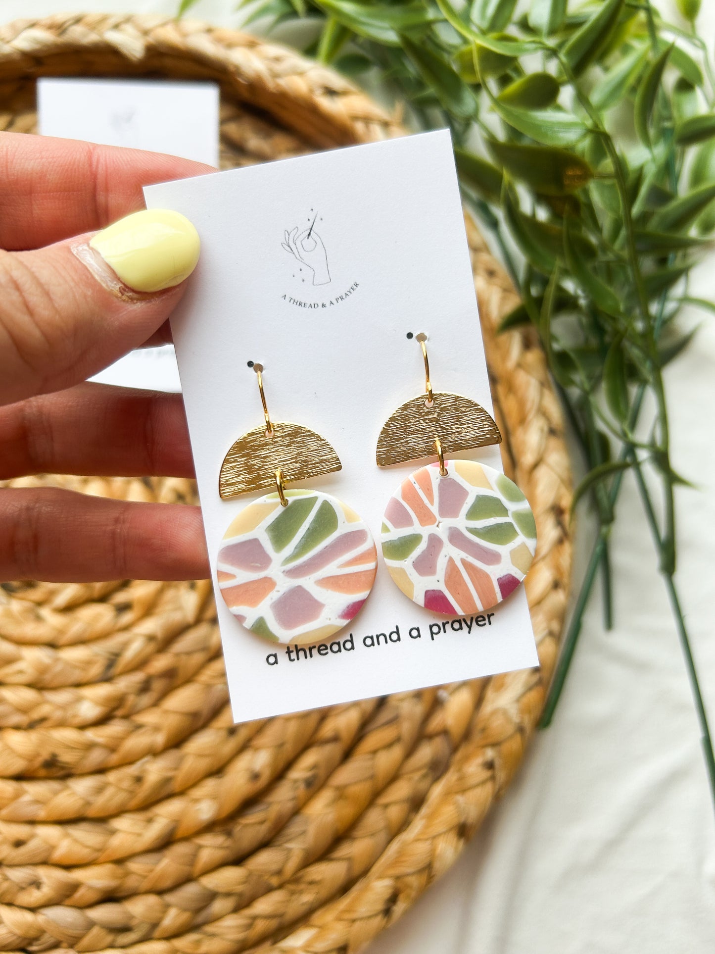 Spring Stained Glass Style Earrings | Pastel Colors | Springtime | Easter Earrings