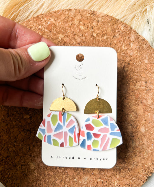 Bright and Flirty Spring Stained Glass Earrings | Spring Fashion | Neons | Statement Earrings | Lightweight
