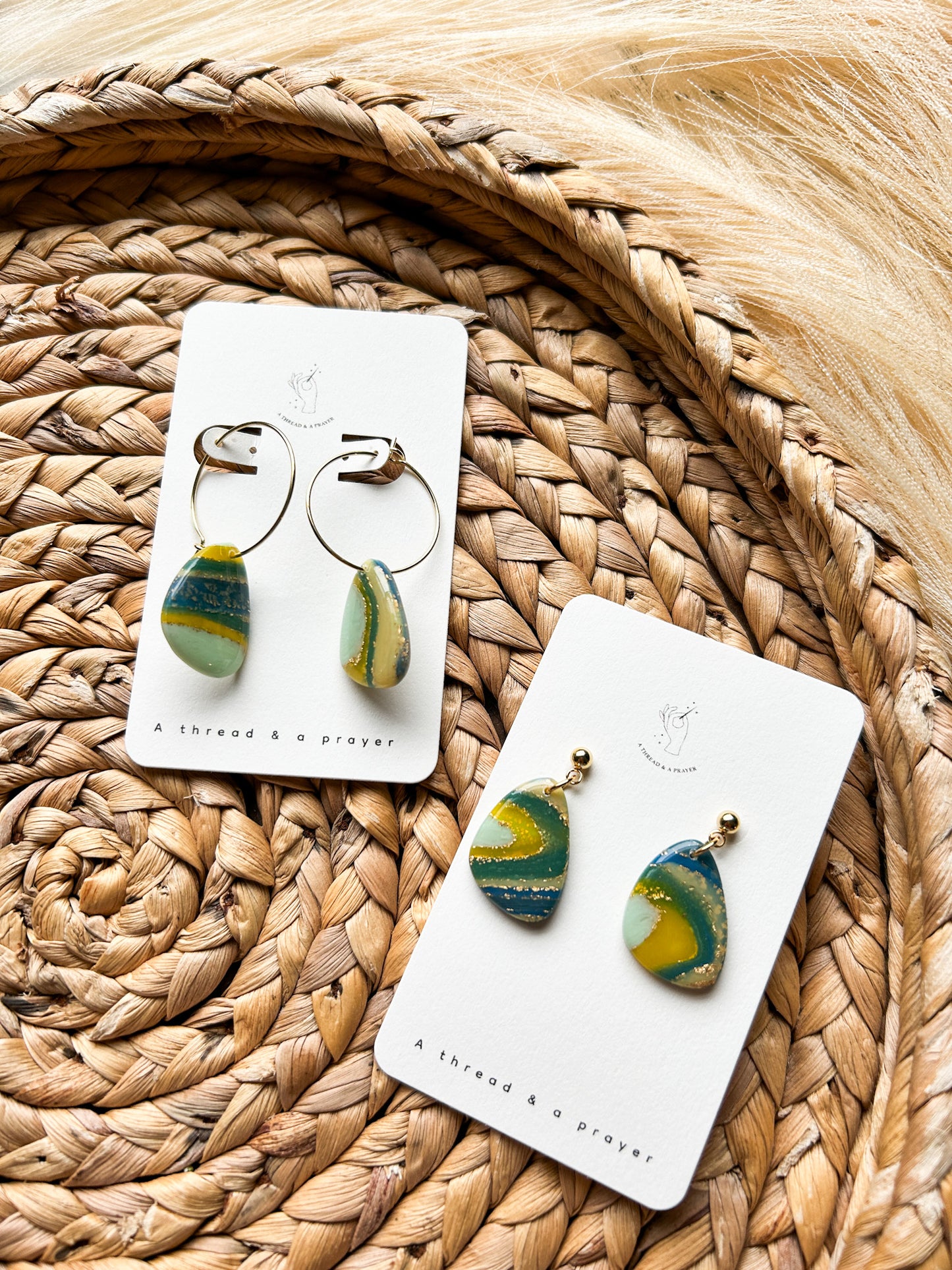 Green Vibes Faux Gemstone Dainty Earrings | Summer Fashion | Resin Earrings | Statement Earrings | Lightweight