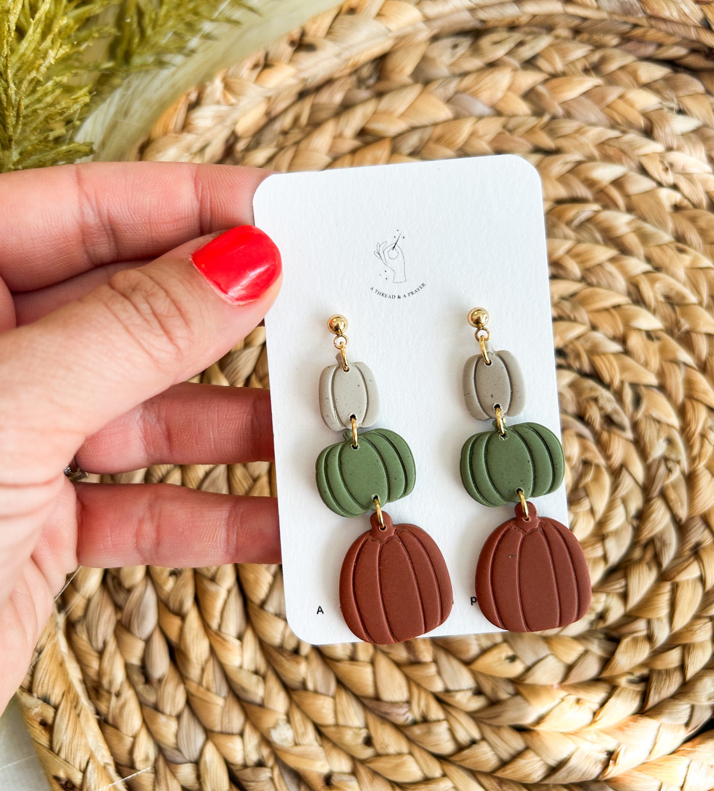 Pumpkin Patch Stacked Gourd Styles | Pumpkin Earrings Clay | Halloween Earrings | Pumpkin Patch | Dainty Earrings | Lightweight