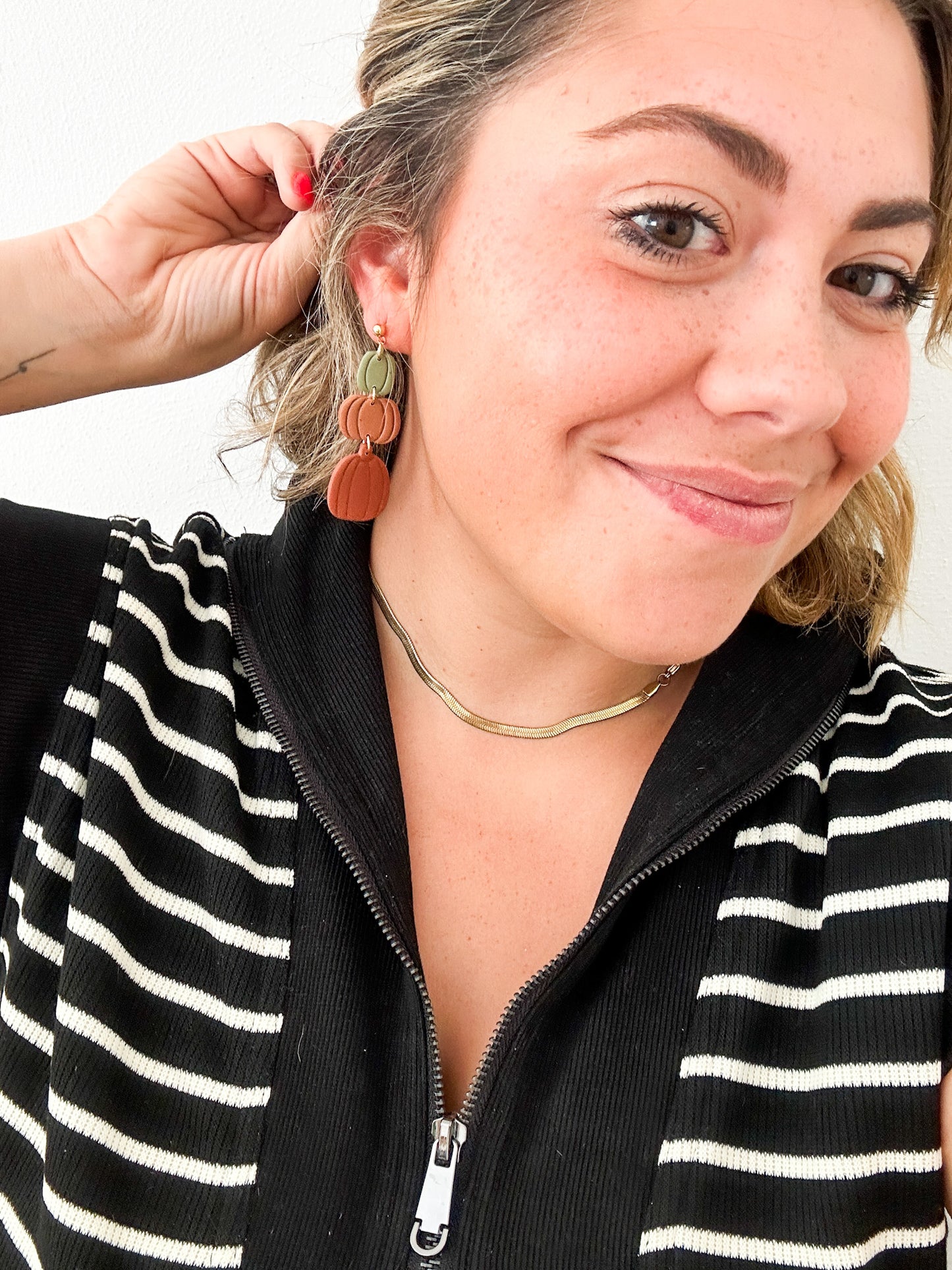 Pumpkin Patch Stacked Gourd Styles | Pumpkin Earrings Clay | Halloween Earrings | Pumpkin Patch | Dainty Earrings | Lightweight